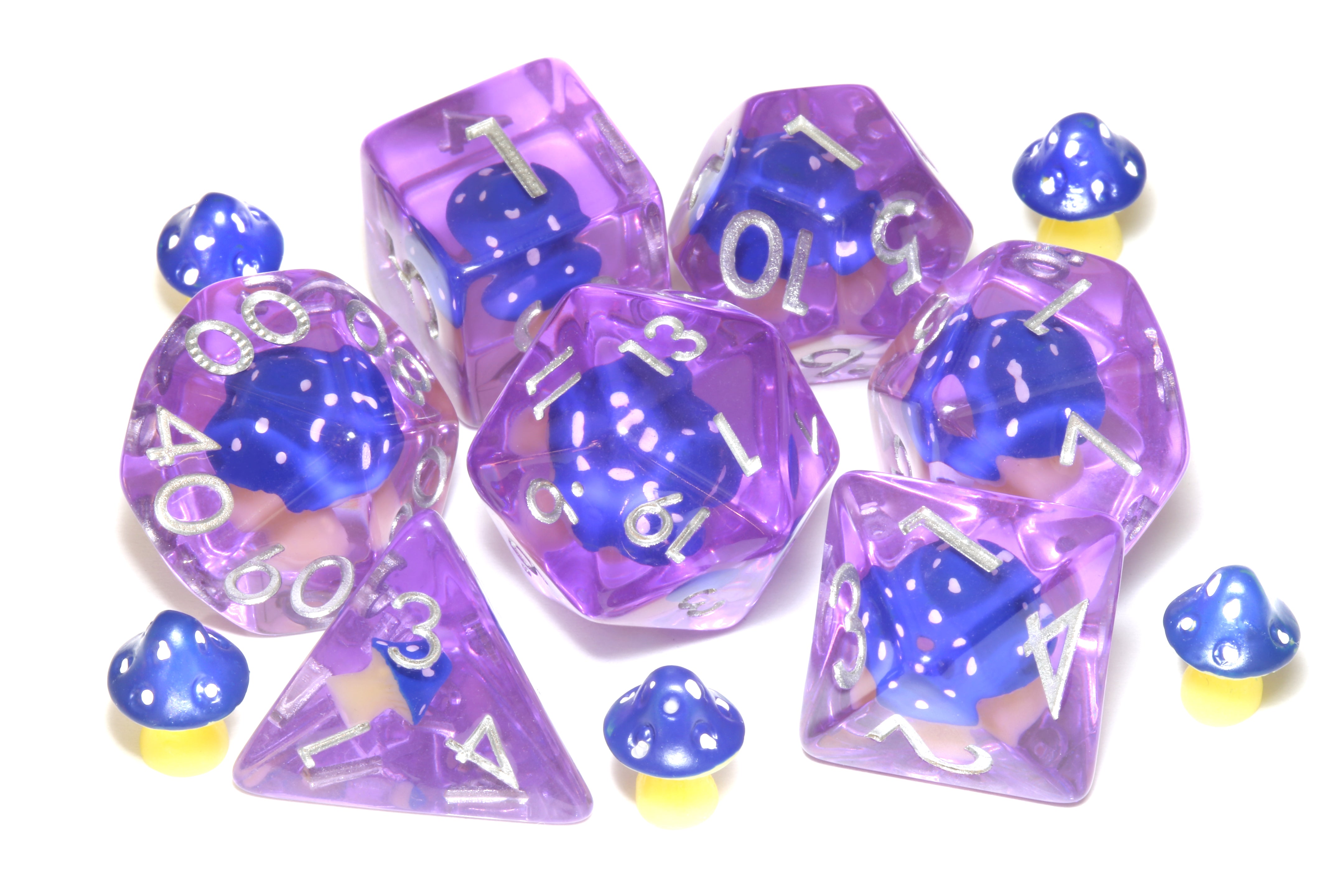 Cosmic Truffle dice set - Blue Mushroom - The Wizard's Vault
