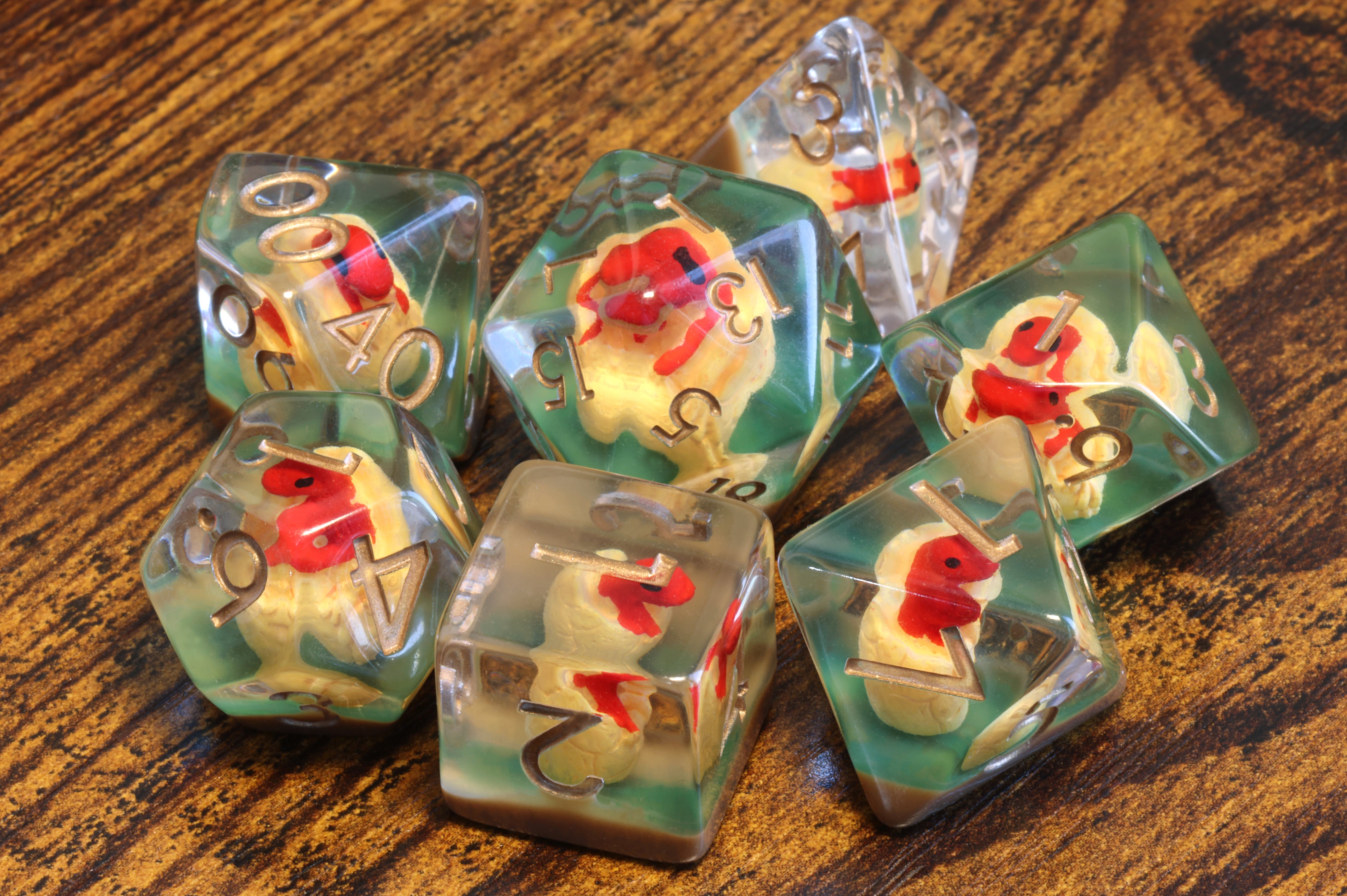 Red Dragon Hatchling dice set