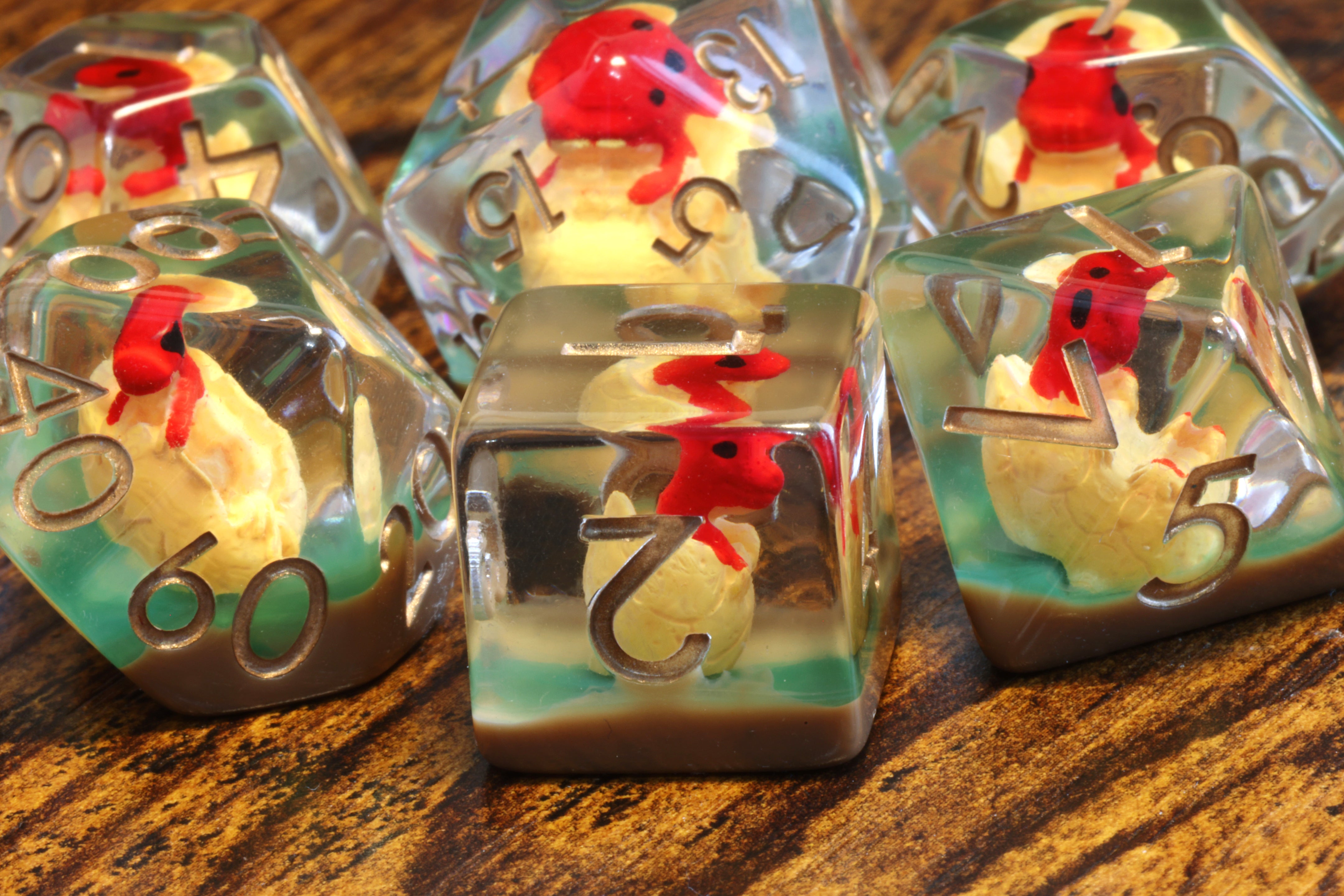 Red Dragon Hatchling dice set - The Wizard's Vault