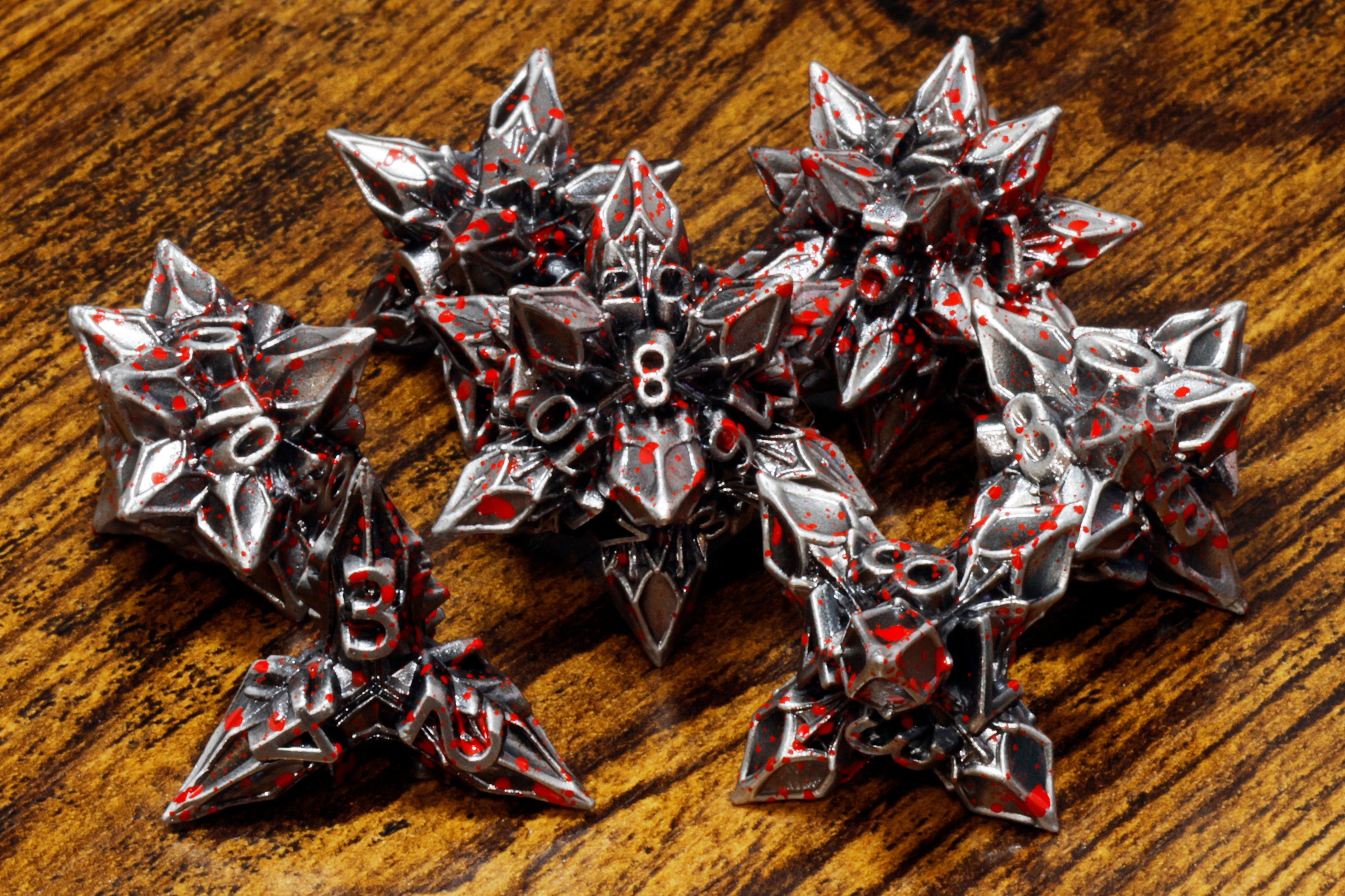 Blooming Stars Dice set - Blood Splatter finish