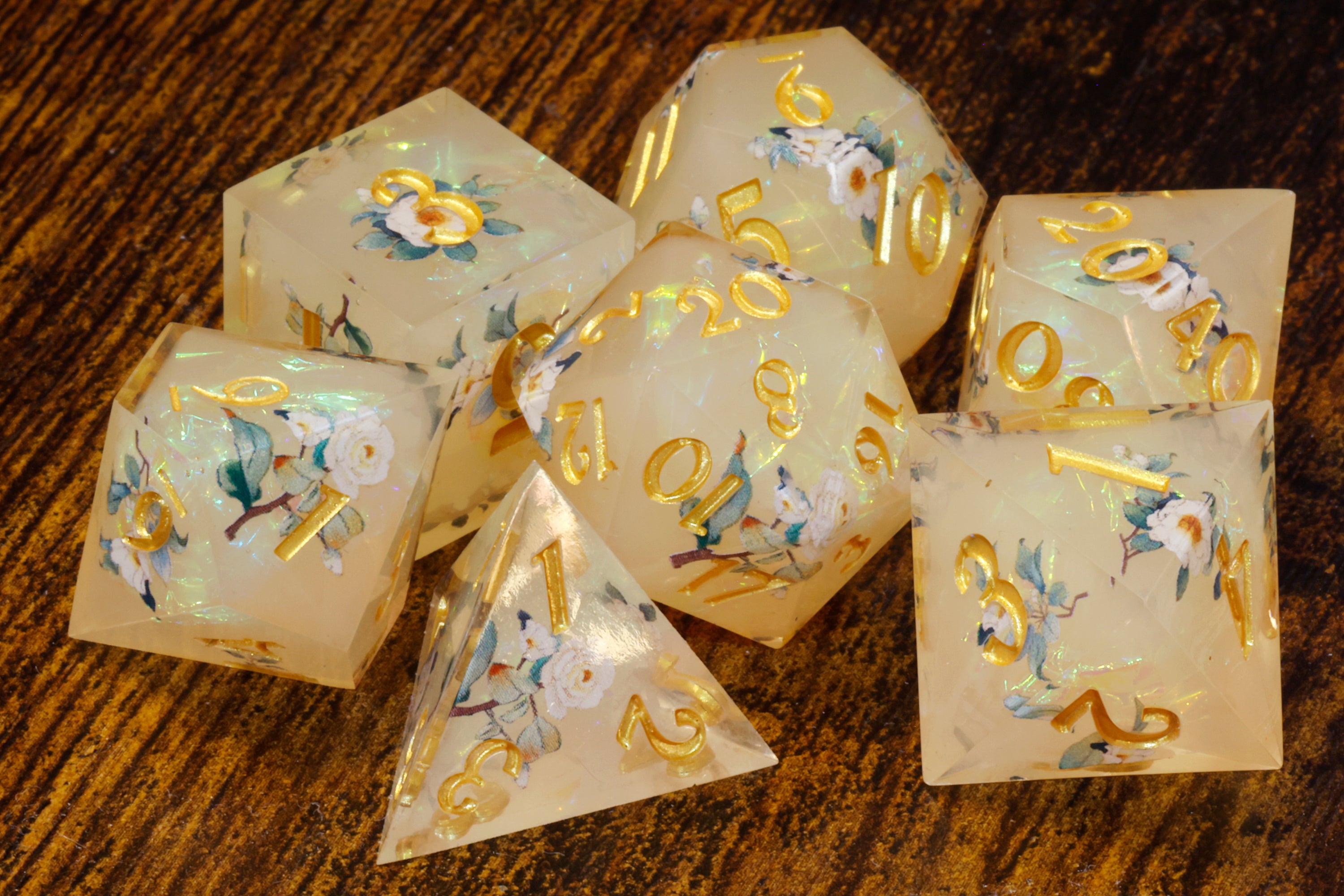 Angelic Bloom Dice Set - The Wizard's Vault