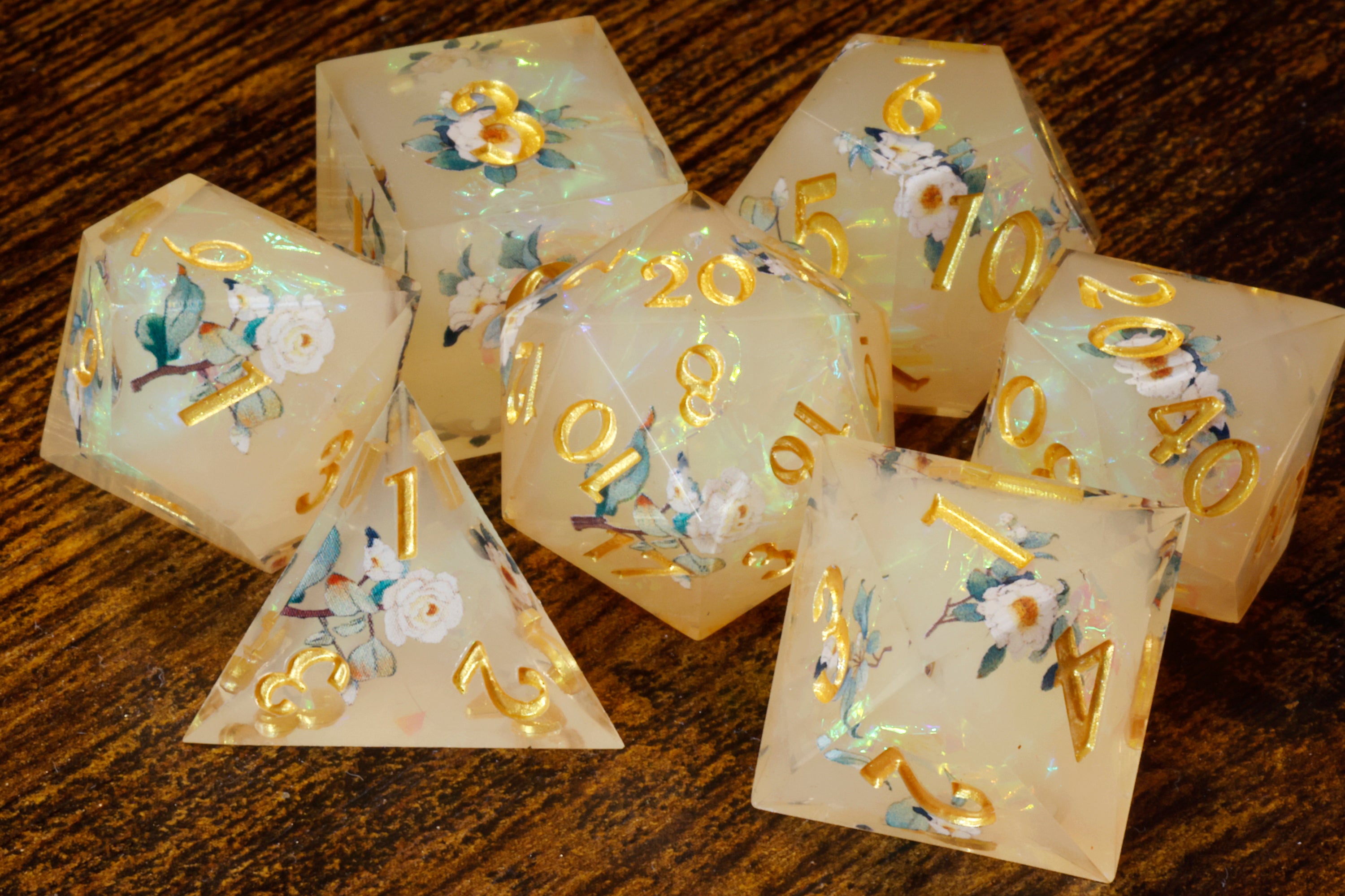 Angelic Bloom Dice Set - The Wizard's Vault