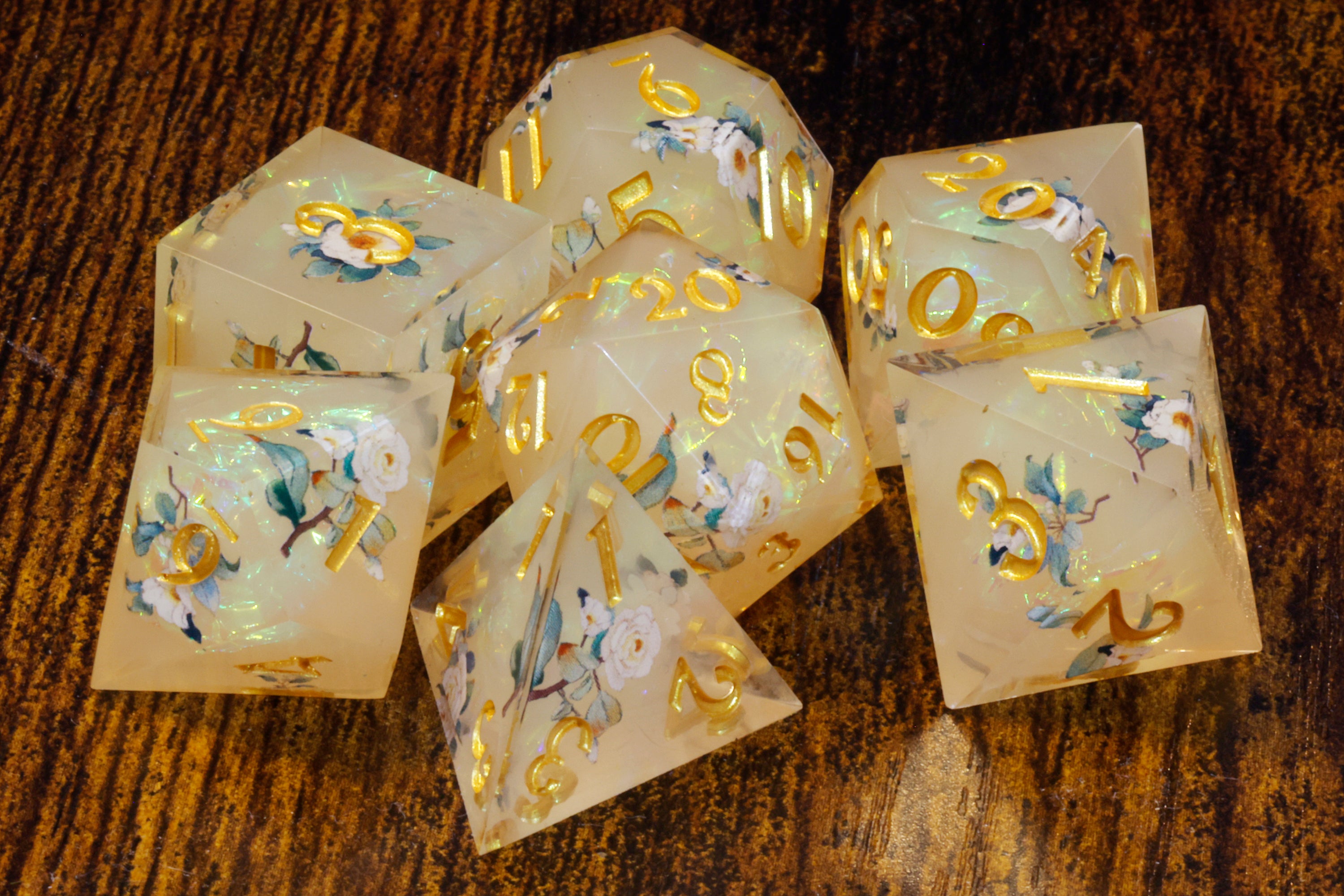 Angelic Bloom Dice Set - The Wizard's Vault