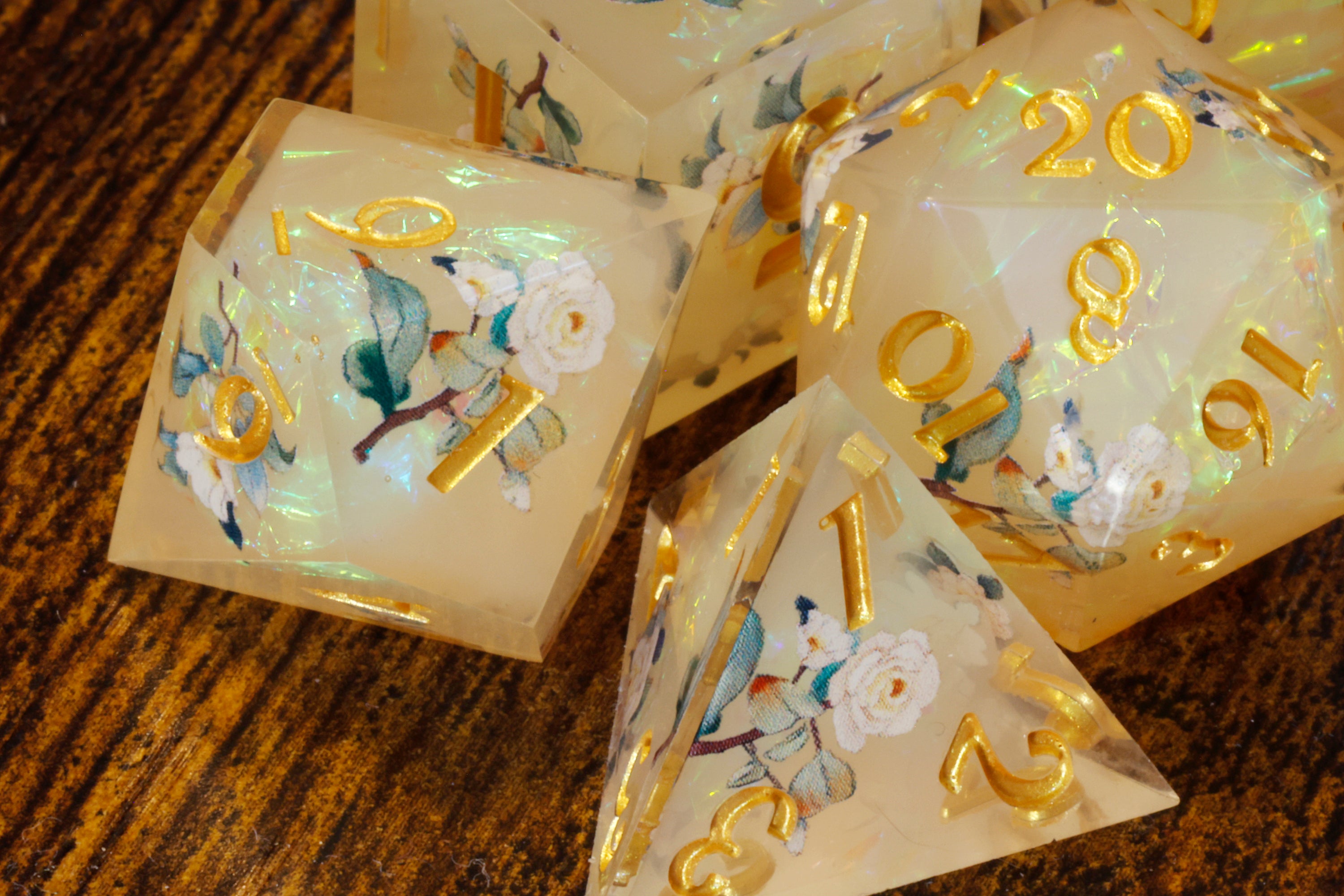 Angelic Bloom Dice Set - The Wizard's Vault