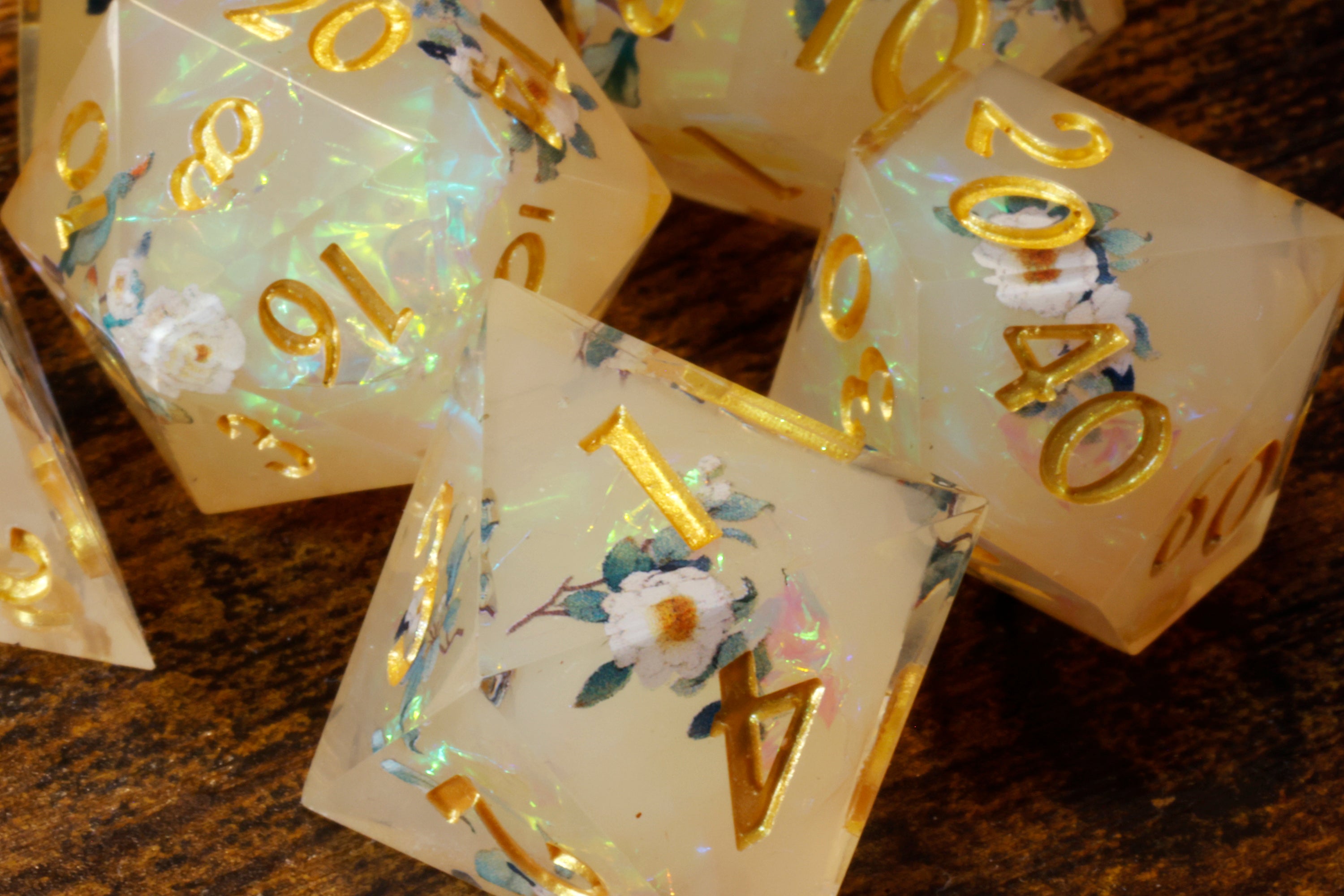 Angelic Bloom Dice Set - The Wizard's Vault