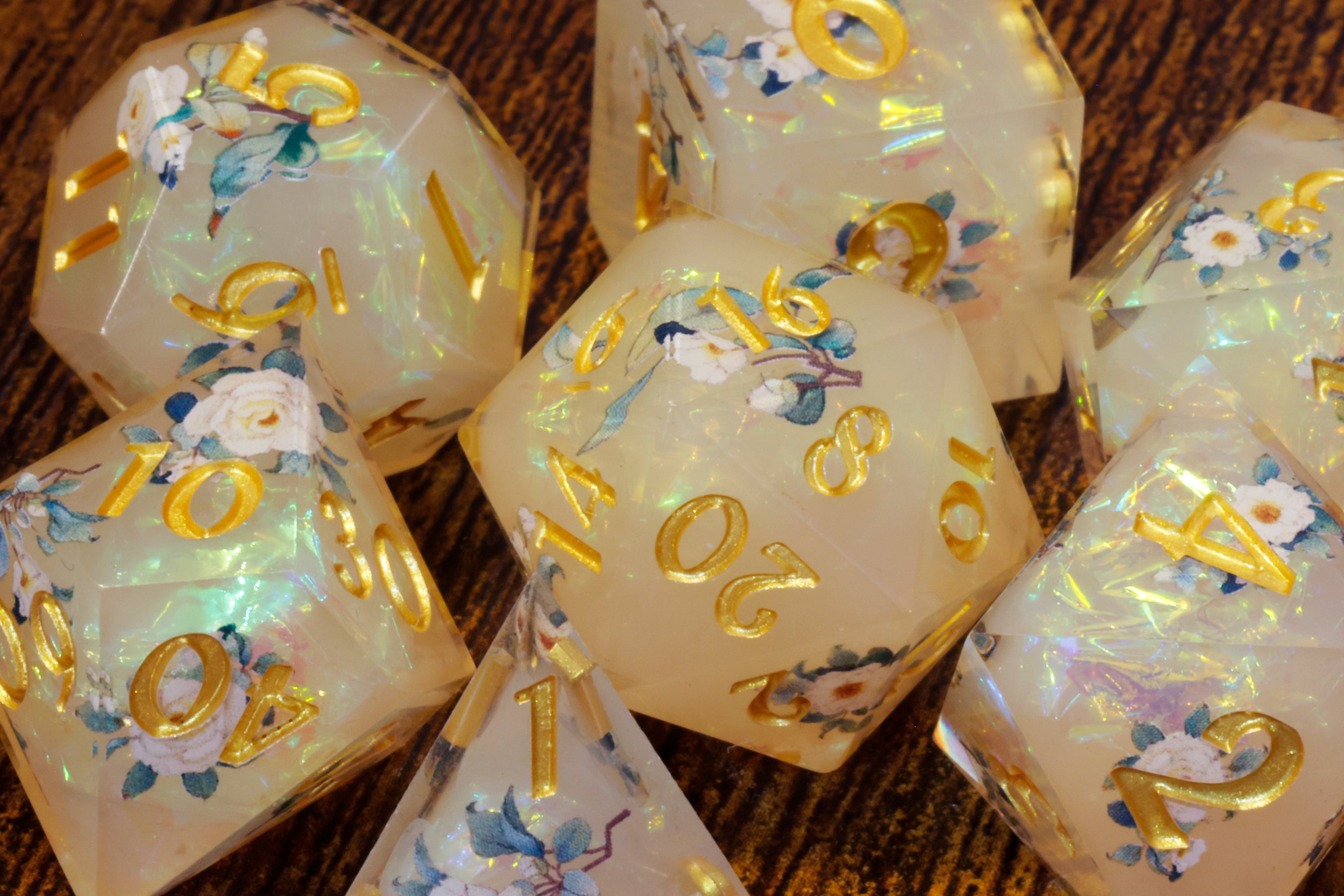 Angelic Bloom Dice Set - The Wizard's Vault