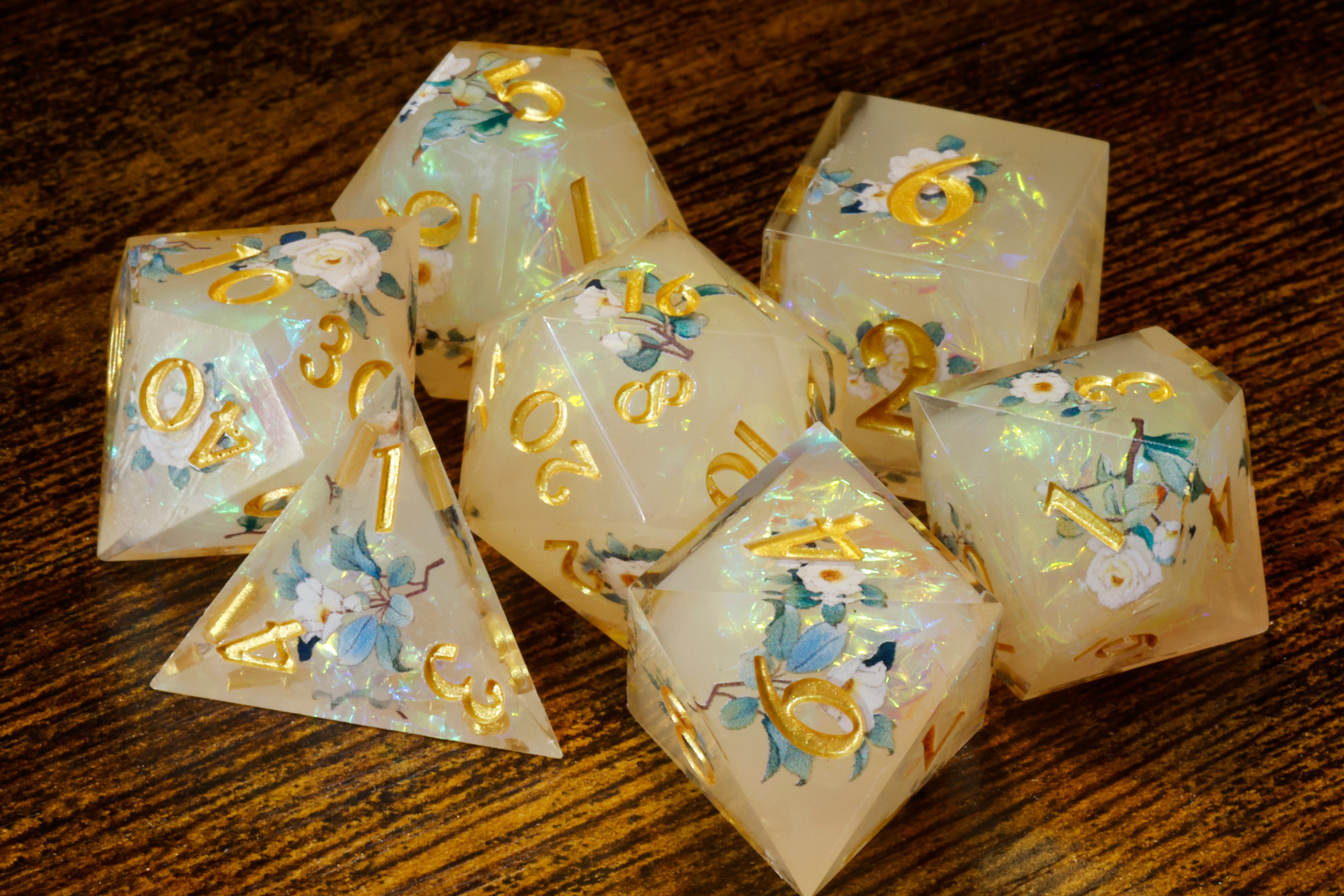 Angelic Bloom Dice Set - The Wizard's Vault