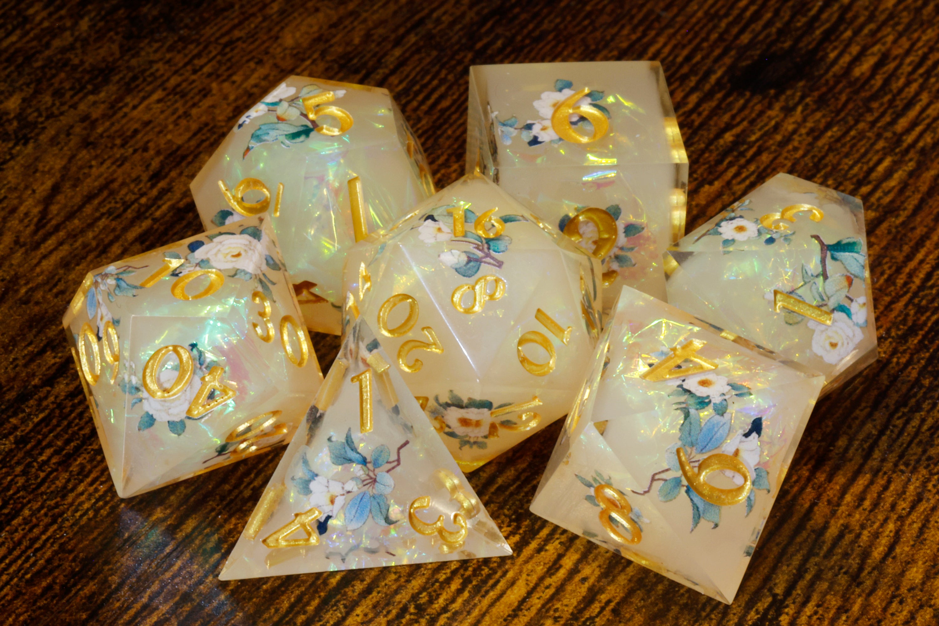 Angelic Bloom Dice Set - The Wizard's Vault