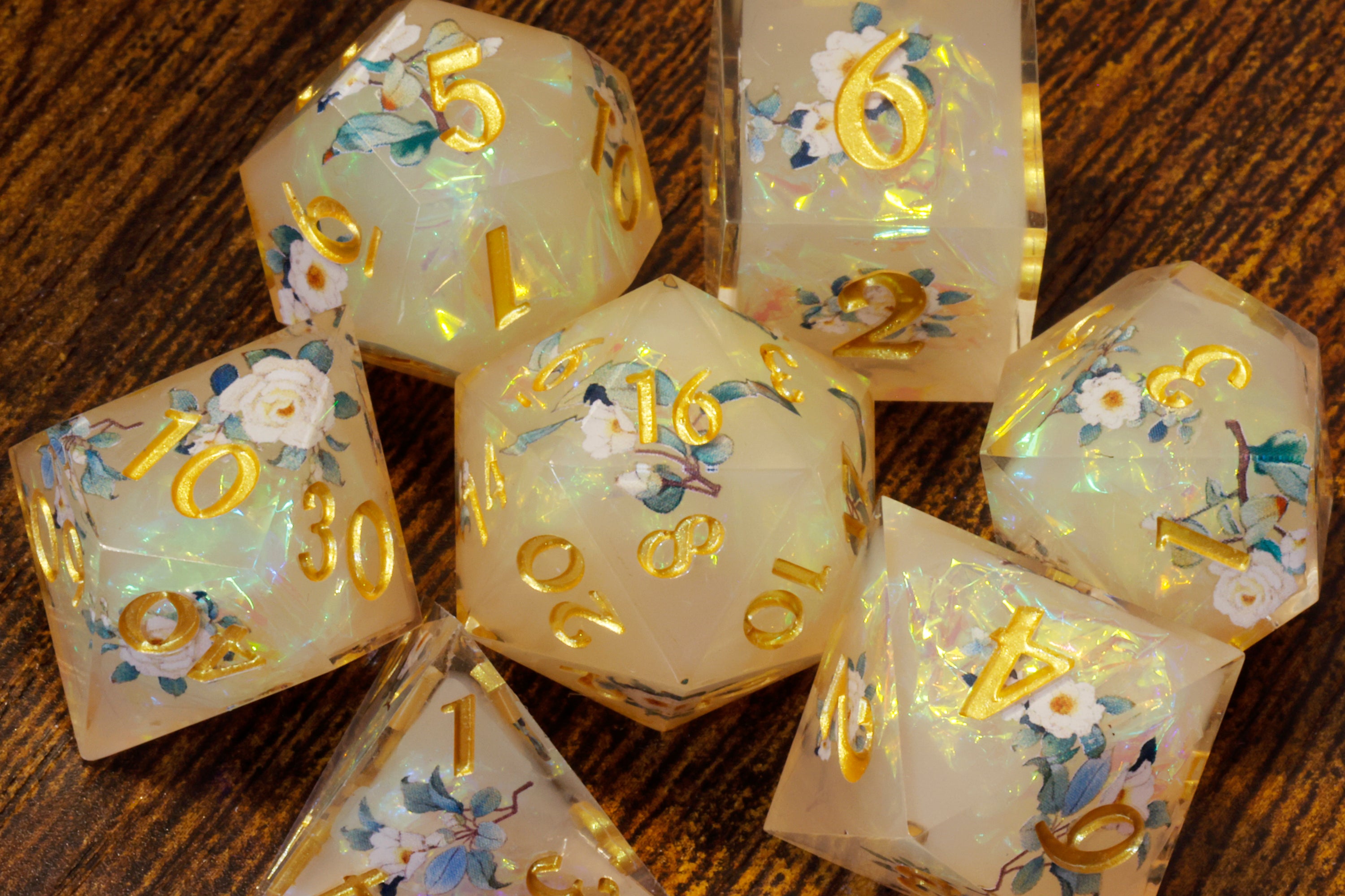 Angelic Bloom Dice Set - The Wizard's Vault