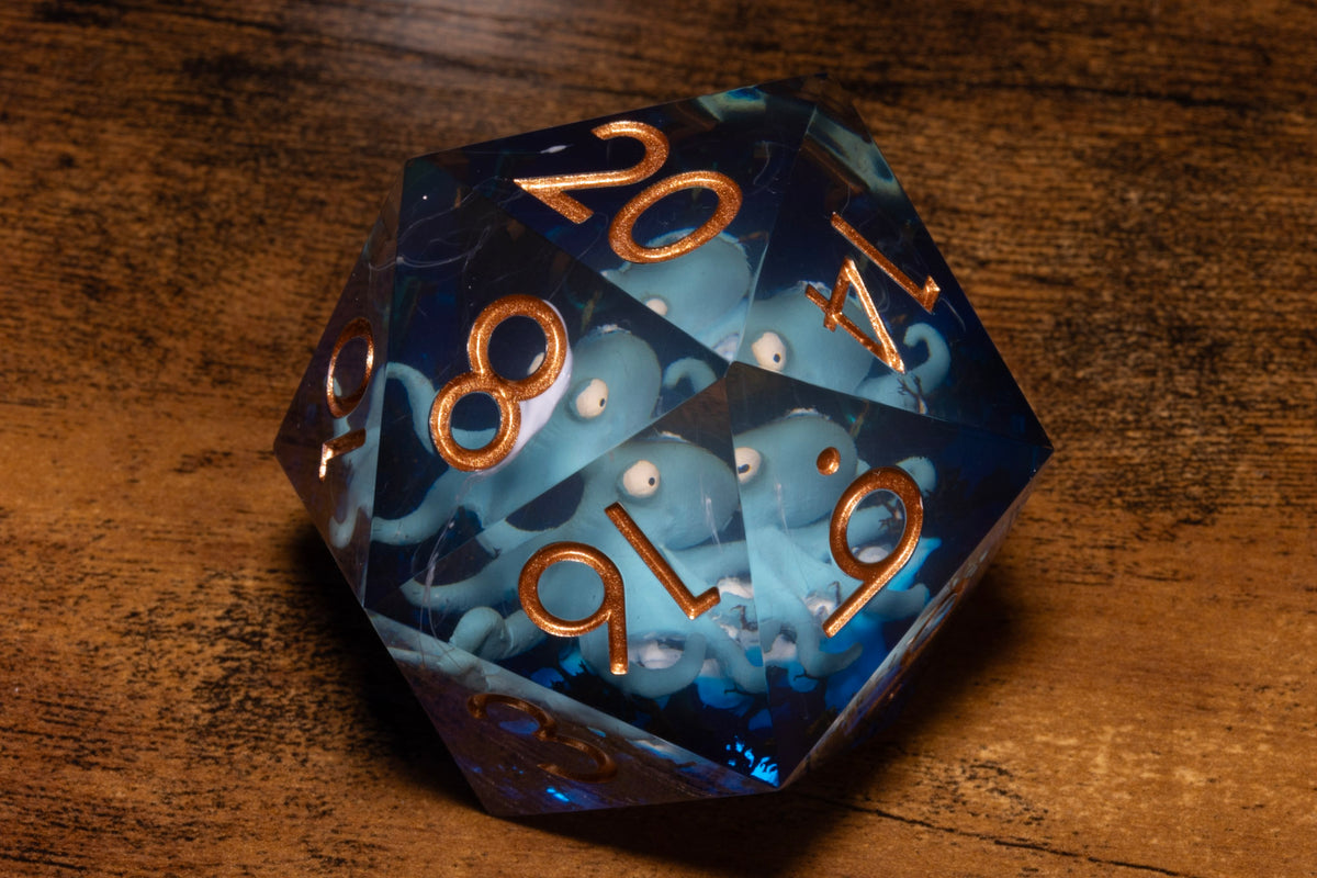 Kraken's Grasp Gargantuan D20 – 55mm Chonk D20 with Octopus Inclusion