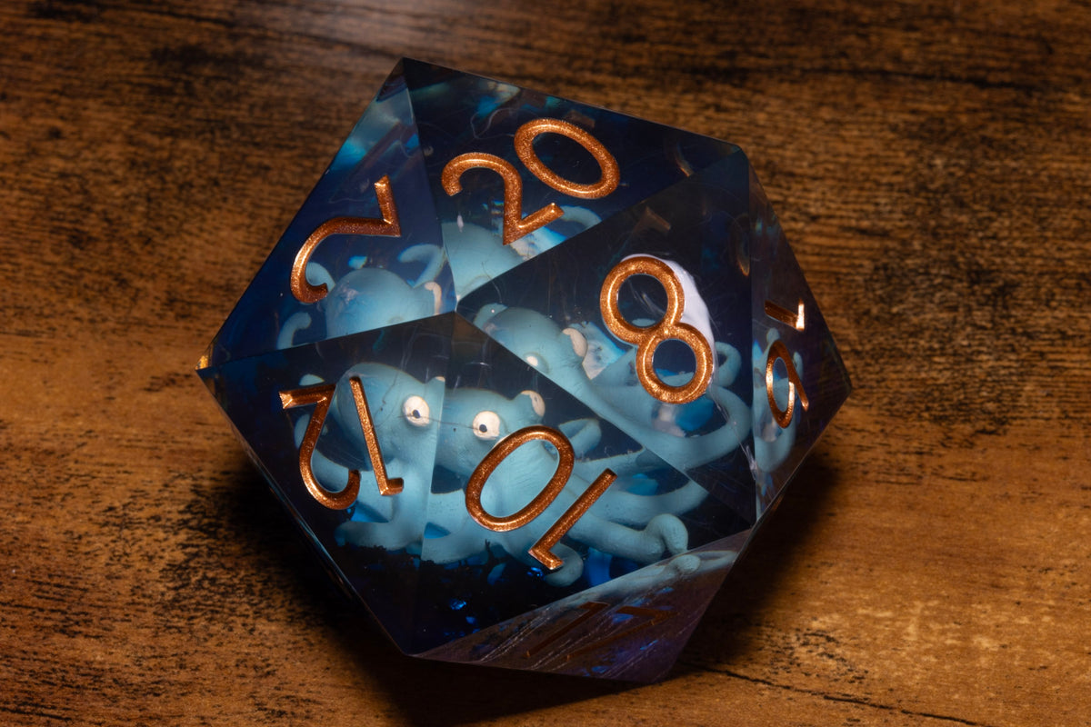 Kraken's Grasp Gargantuan D20 – 55mm Chonk D20 with Octopus Inclusion
