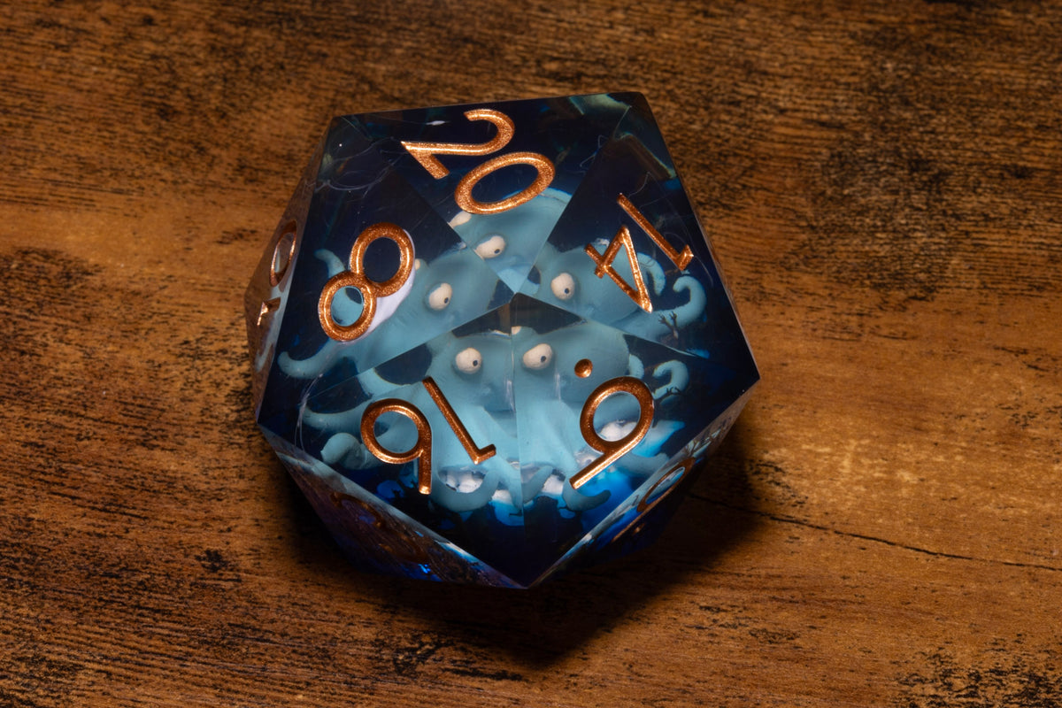 Kraken's Grasp Gargantuan D20 – 55mm Chonk D20 with Octopus Inclusion