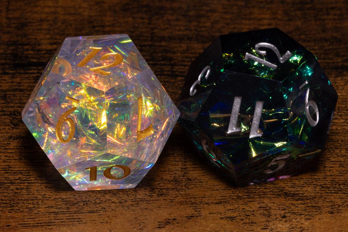 Sacred Opal & Shadow Opal Hope & Fear D12 Set – Sharp-Edge Resin Duality Dice for Daggerheart – photo 5