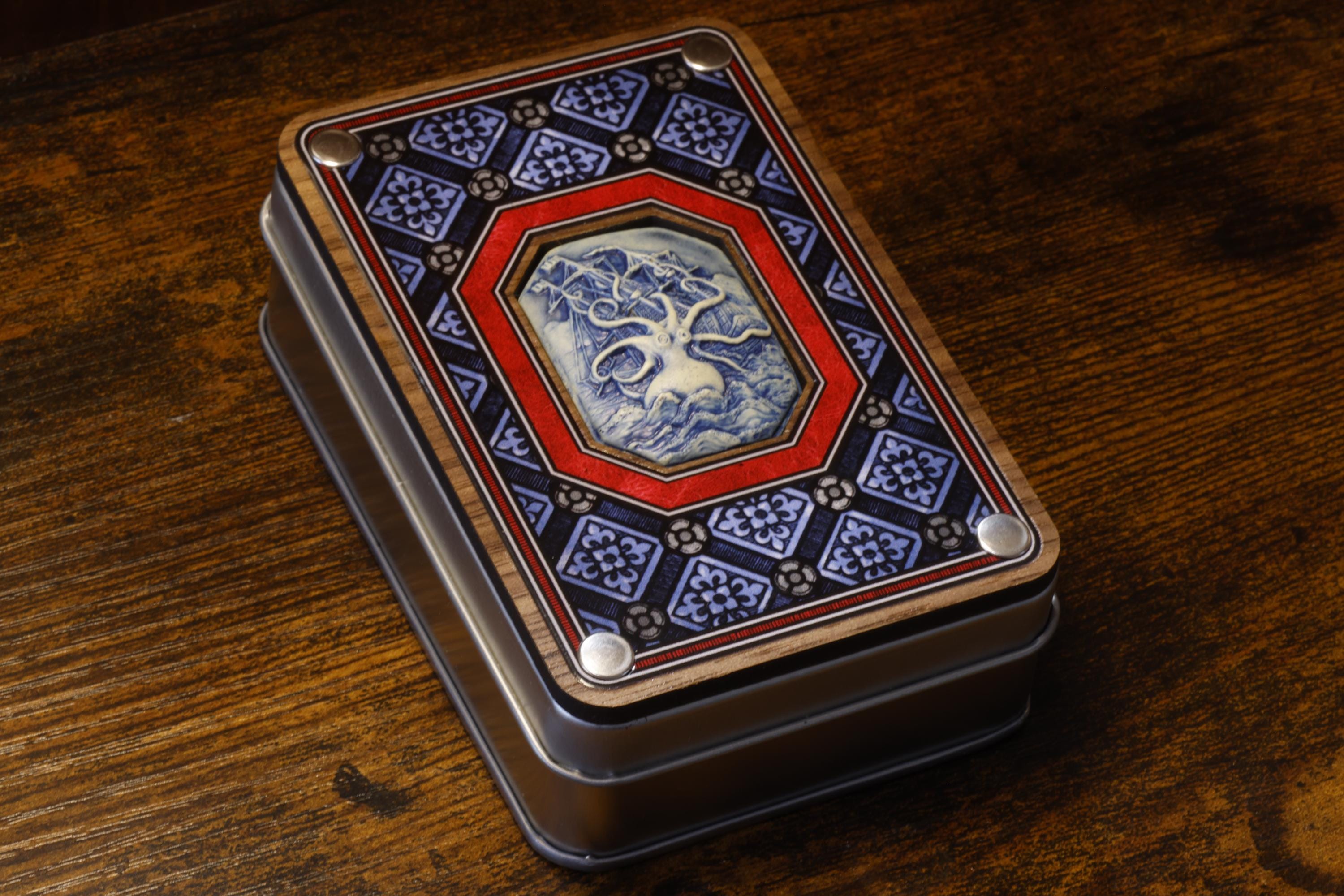 Kraken Dice Box with Tempest Opal Dice Set - The Wizard's Vault