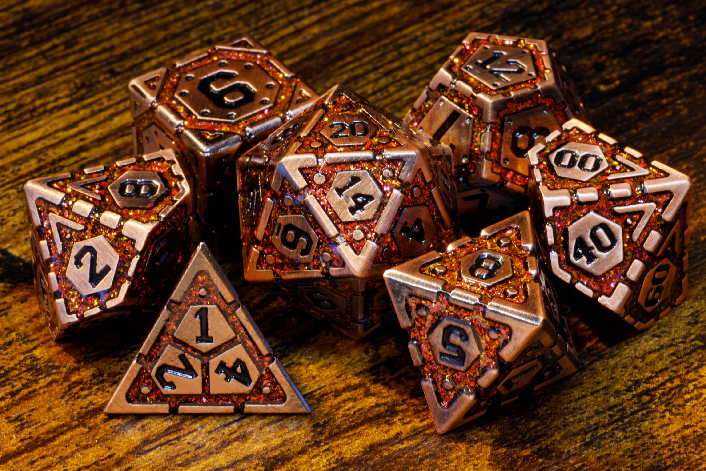 Volcanic Artifact Vault dice set - The Wizard's Vault