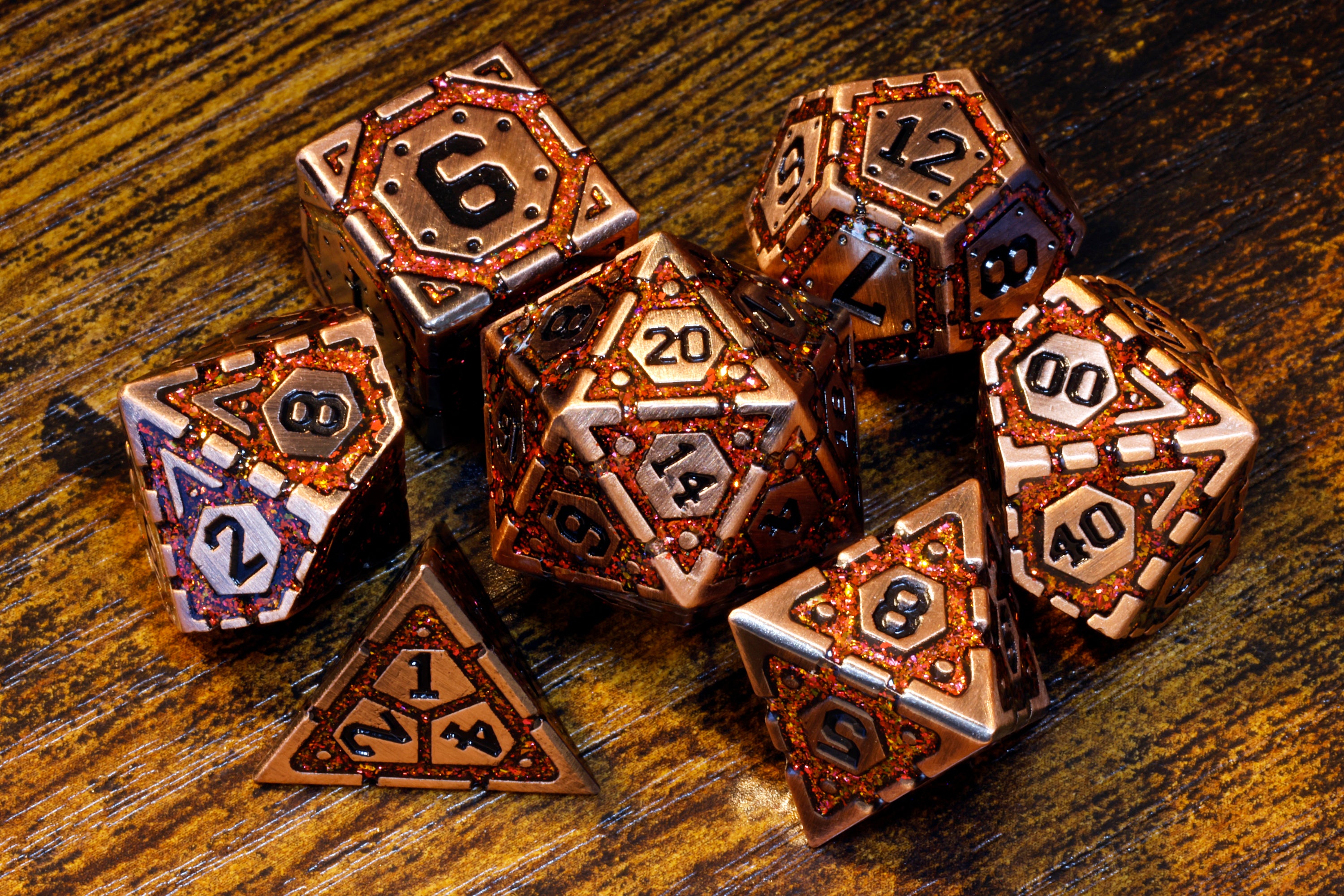 Volcanic Artifact Vault dice set - The Wizard's Vault