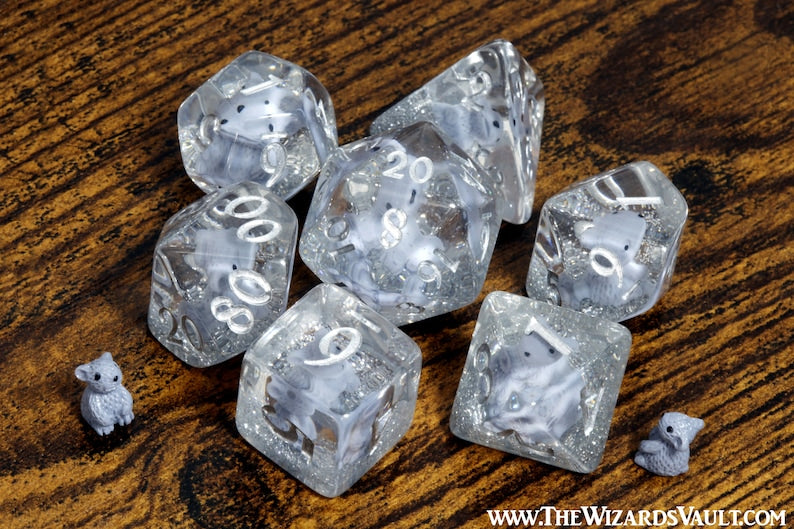 Warning ! Contains mice dice set with metal box - The Wizard's Vault