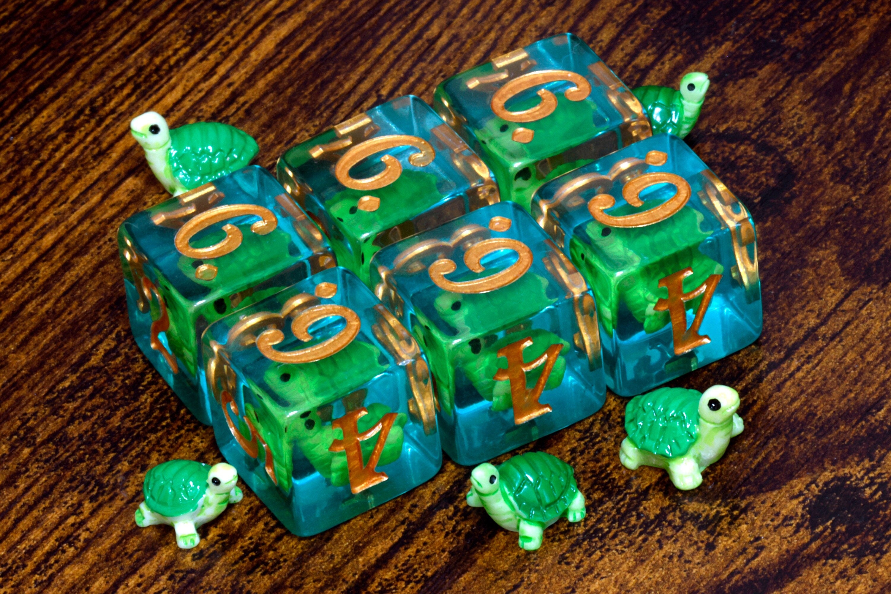 Green Turtle D6 dice - The Wizard's Vault