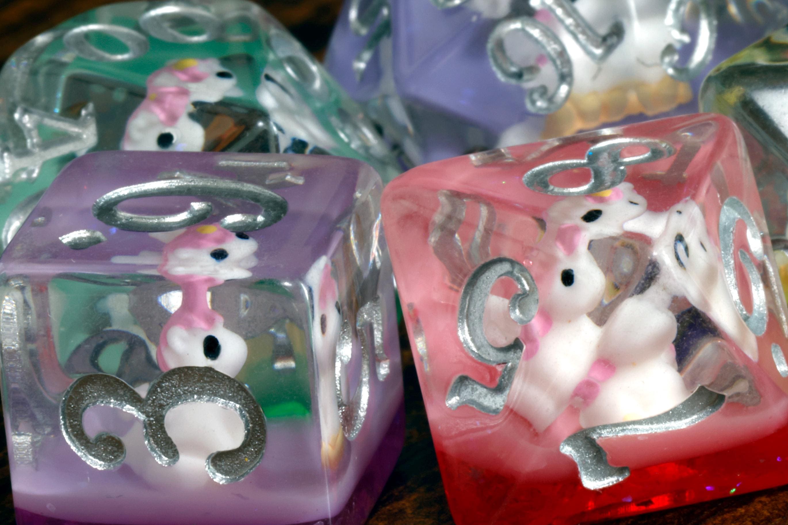 Rainbow Unicorn dice set - The Wizard's Vault