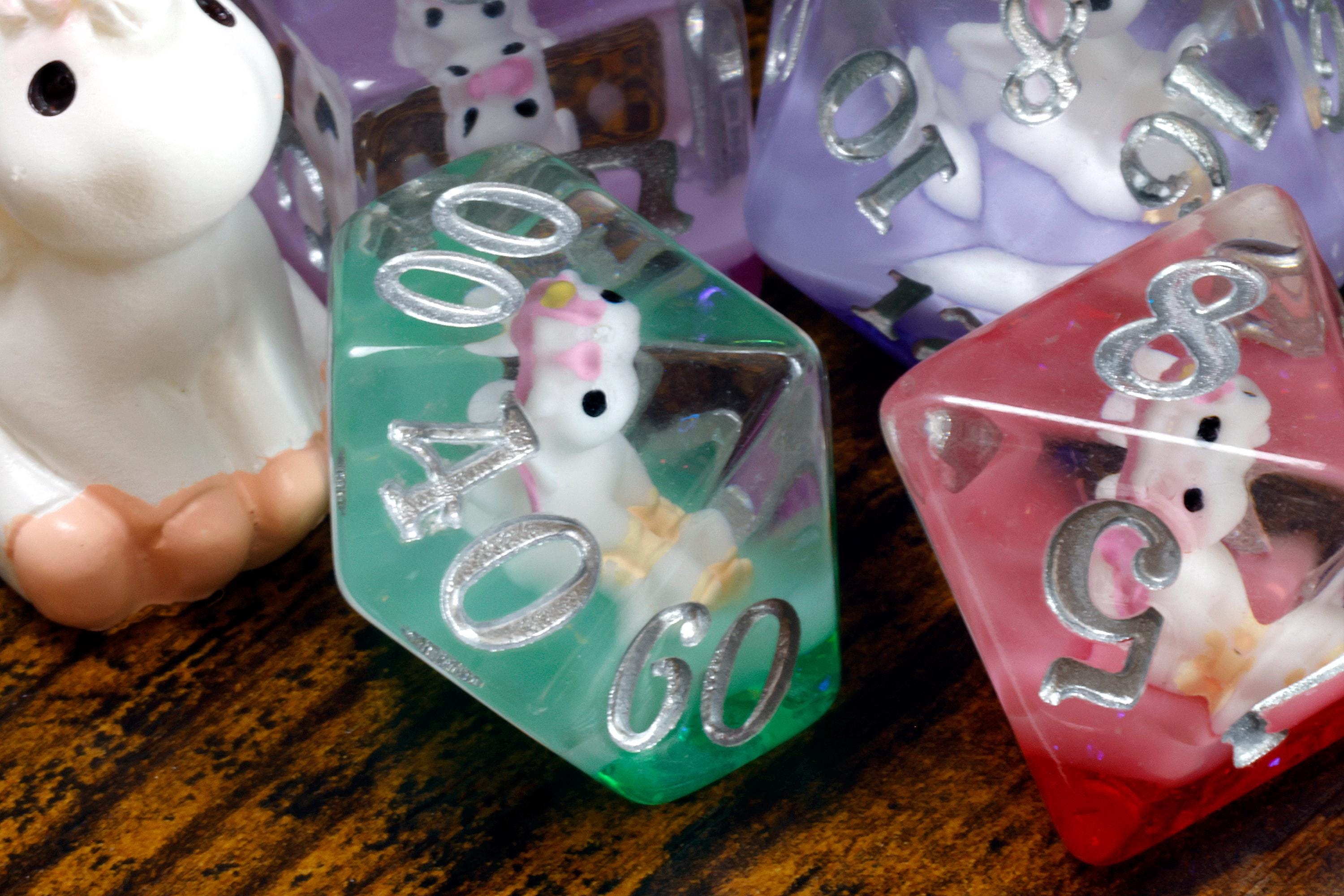Rainbow Unicorn dice set - The Wizard's Vault