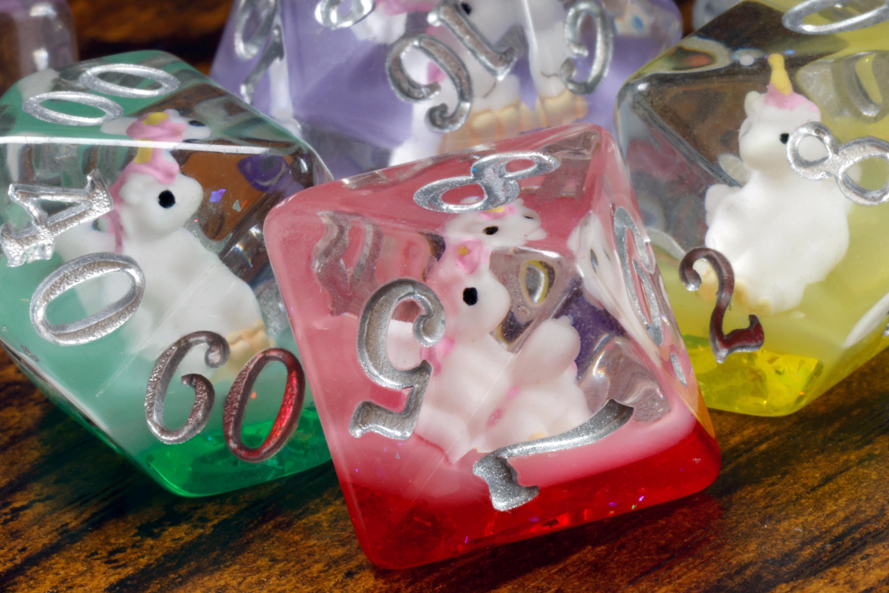 Rainbow Unicorn dice set - The Wizard's Vault