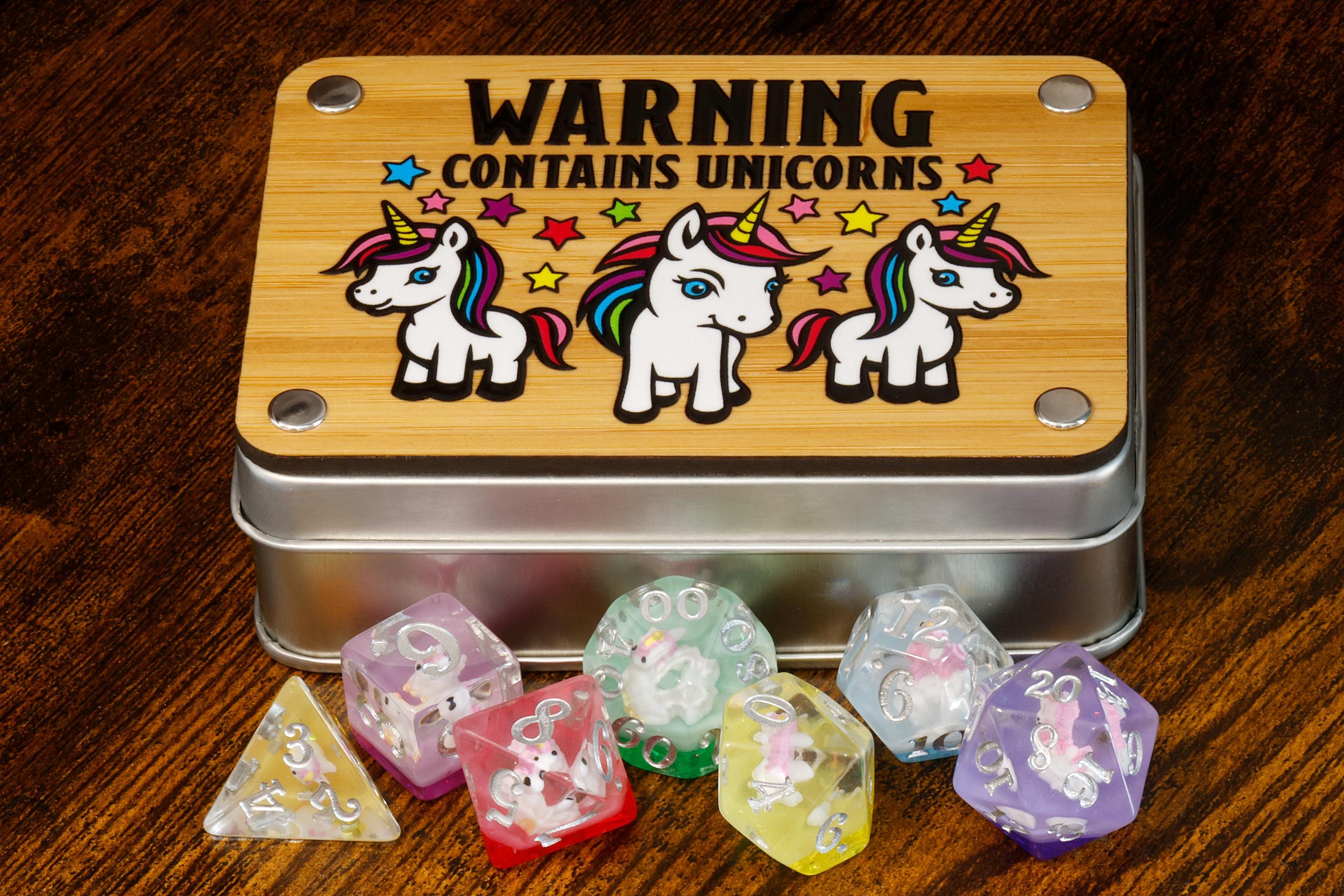 Rainbow Unicorn dice box and set - The Wizard's Vault
