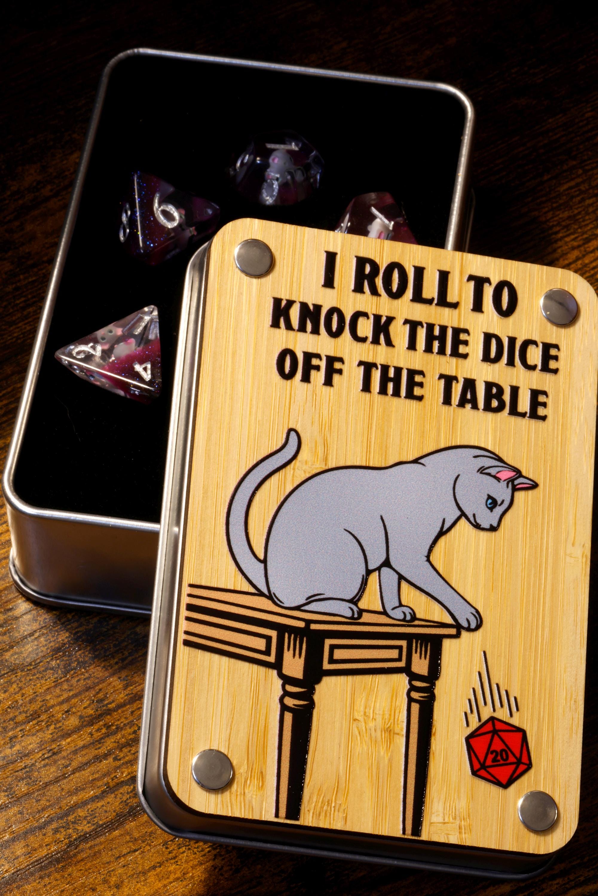Mystic Paws Grey Cat Dice and Box