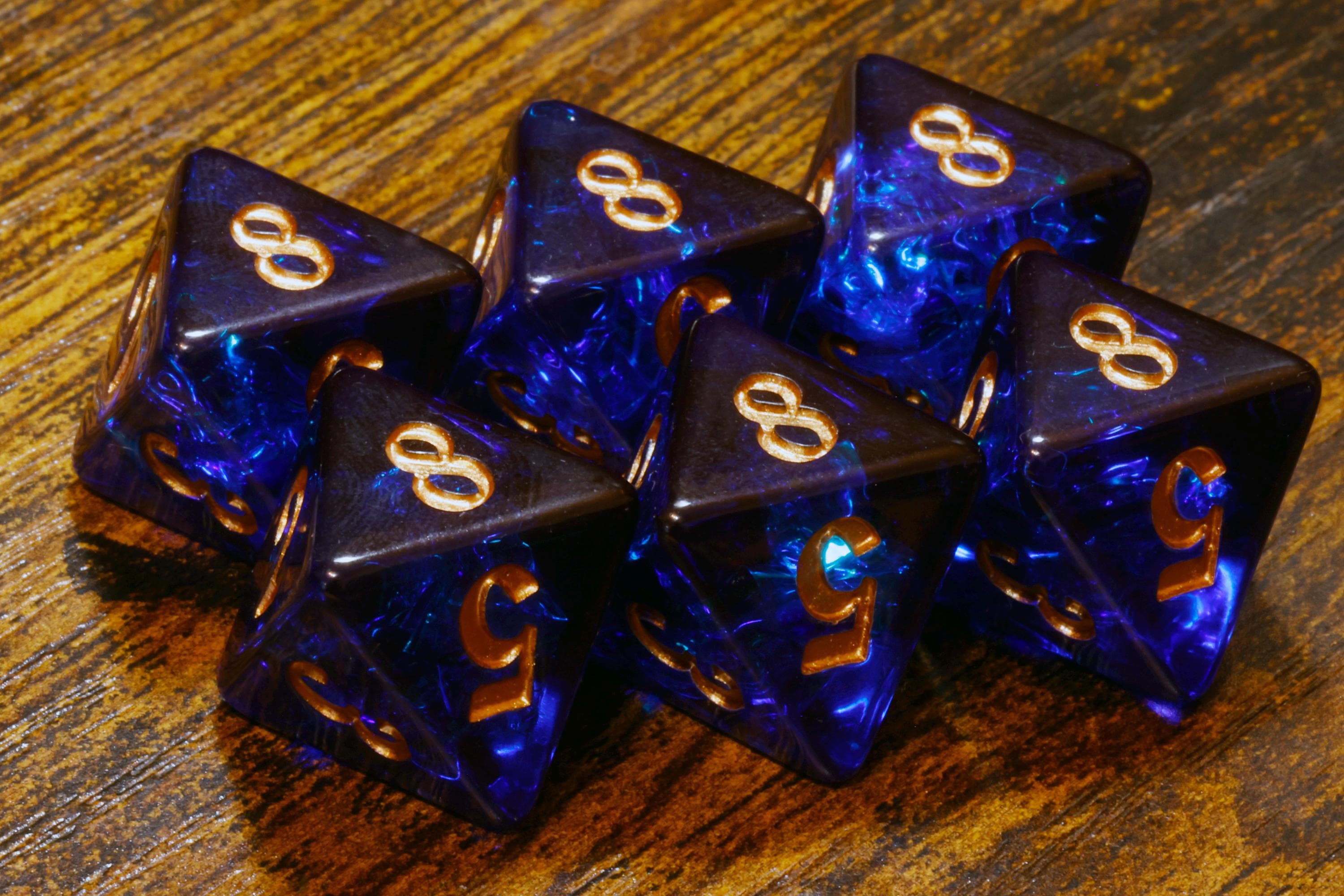 Cobalt Opal D8 Dice