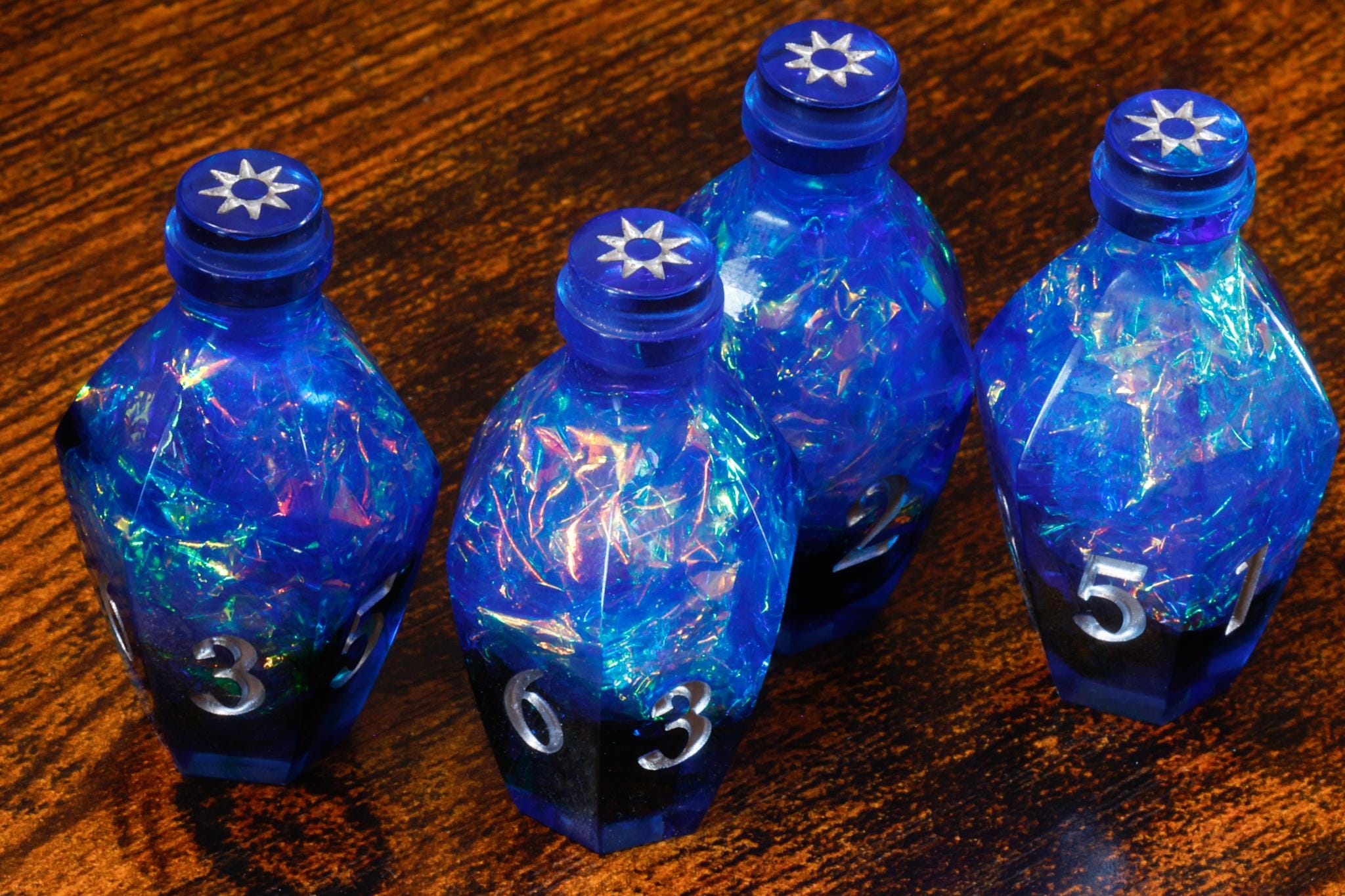 Stormborn Phial D6 Potion Dice – Blue Hue with Holographic Foil