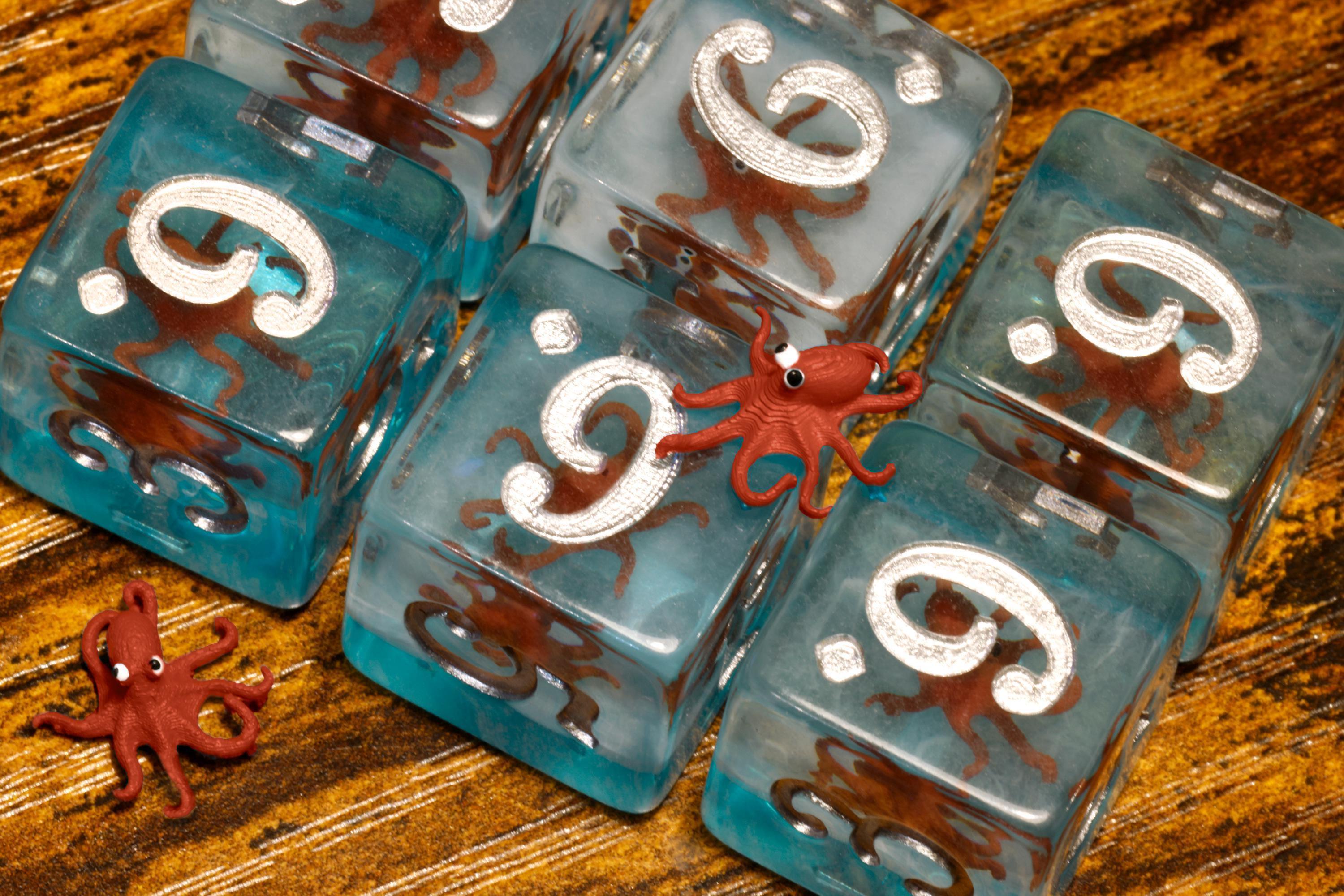 Octopus D6 Dice Set - Octopus Inside