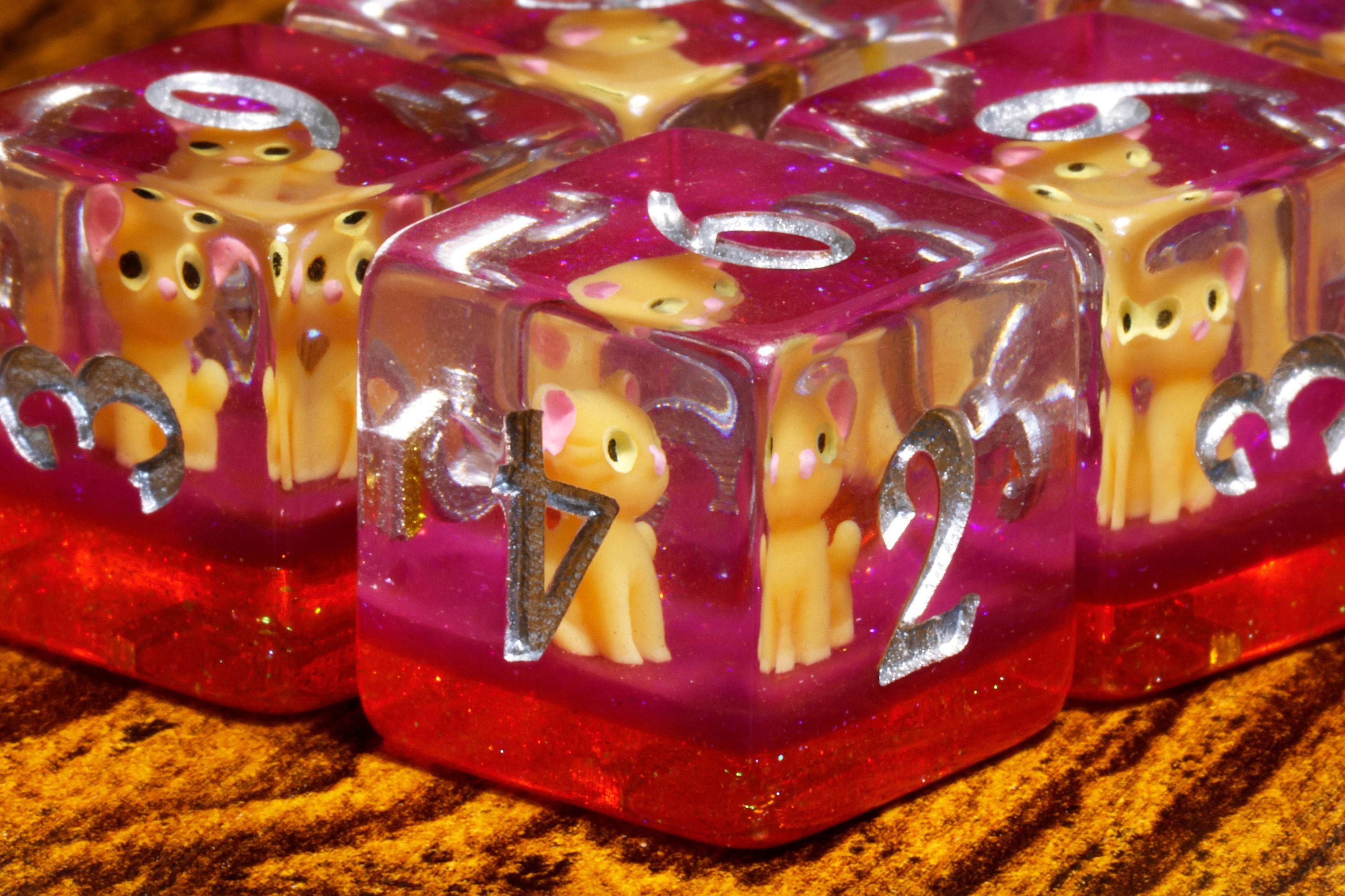 Orange Tabby D6 Dice Set - Orange Cat
