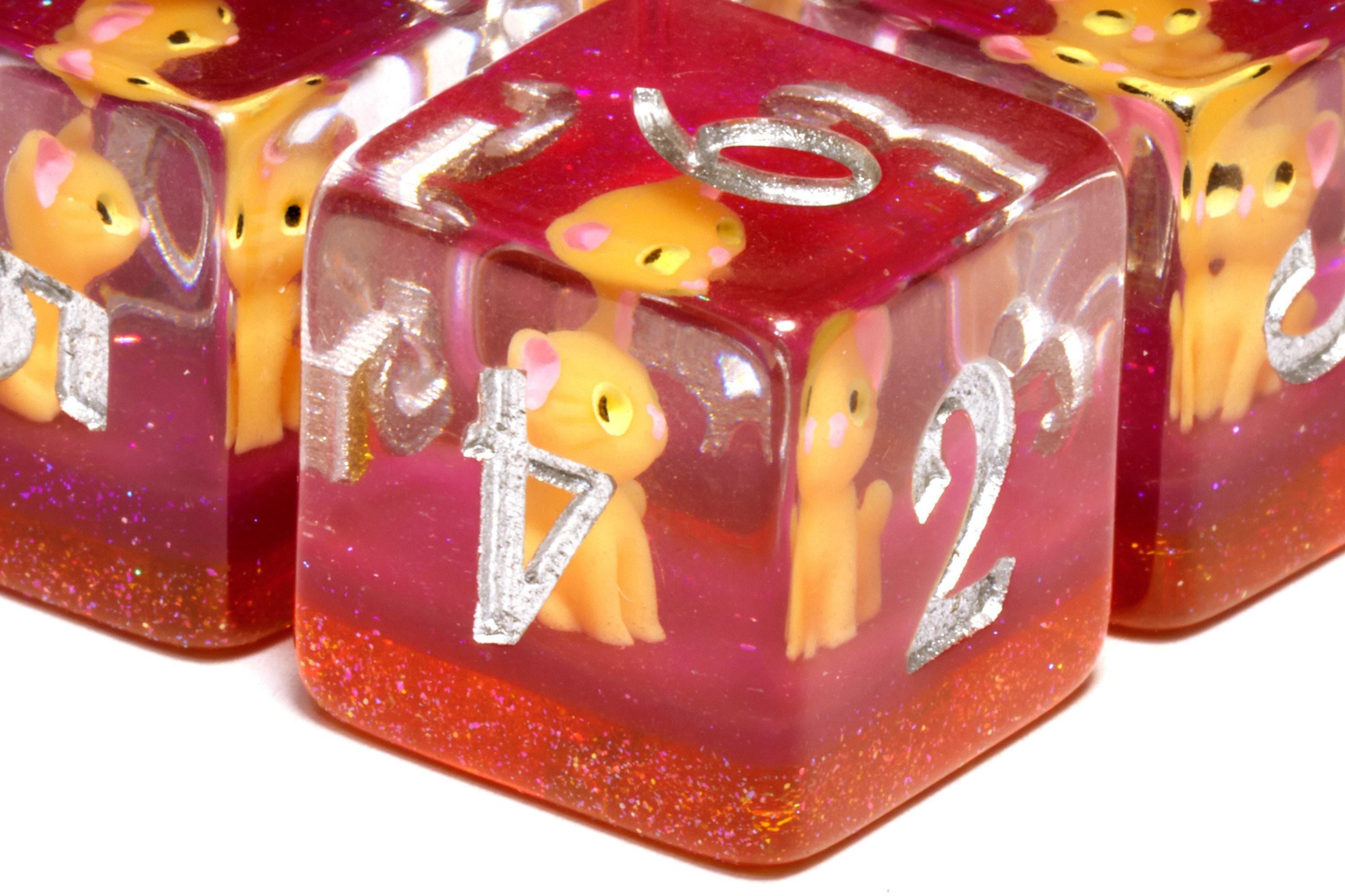 Orange Tabby D6 Dice Set - Orange Cat