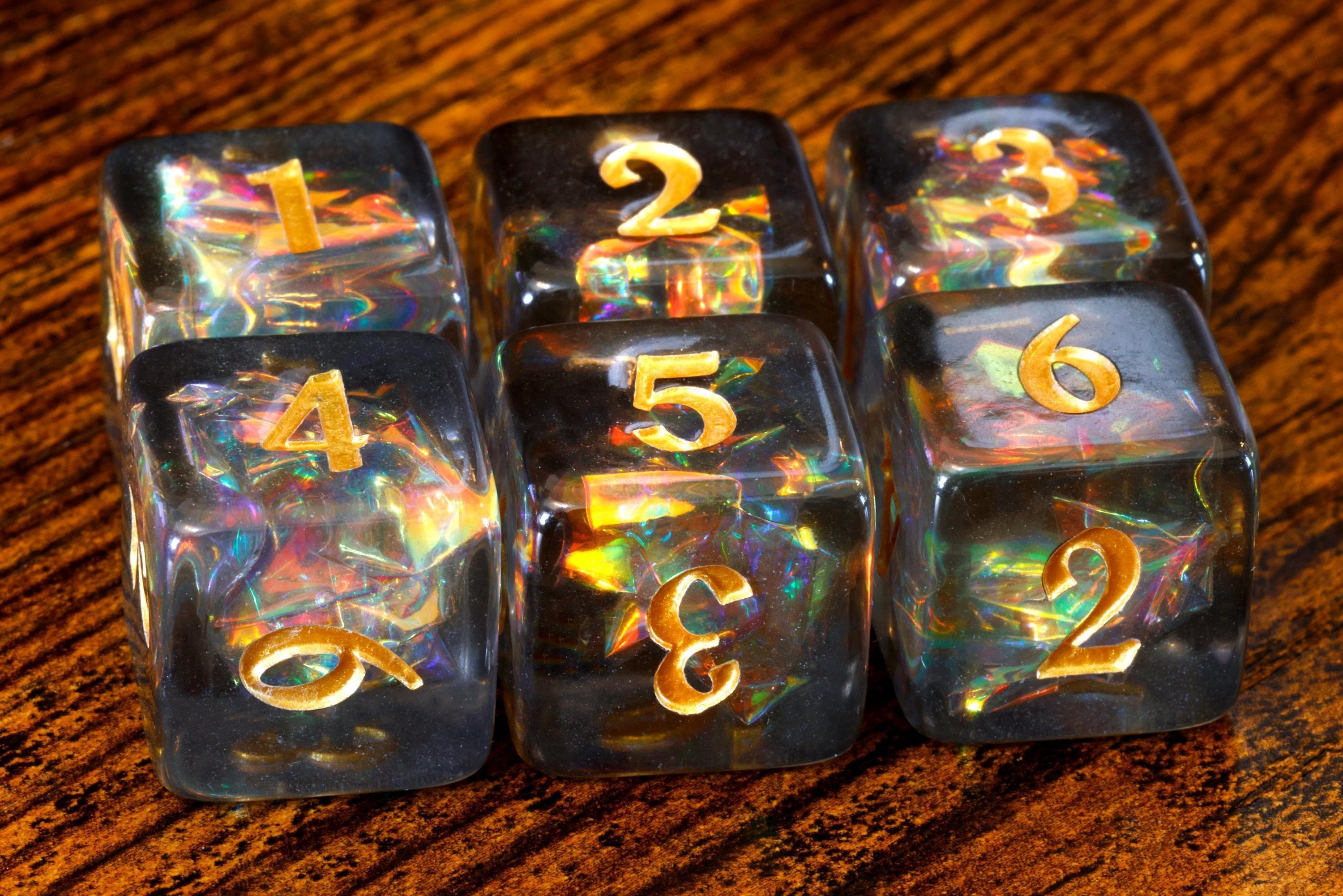 Shadow Opal D6 dice