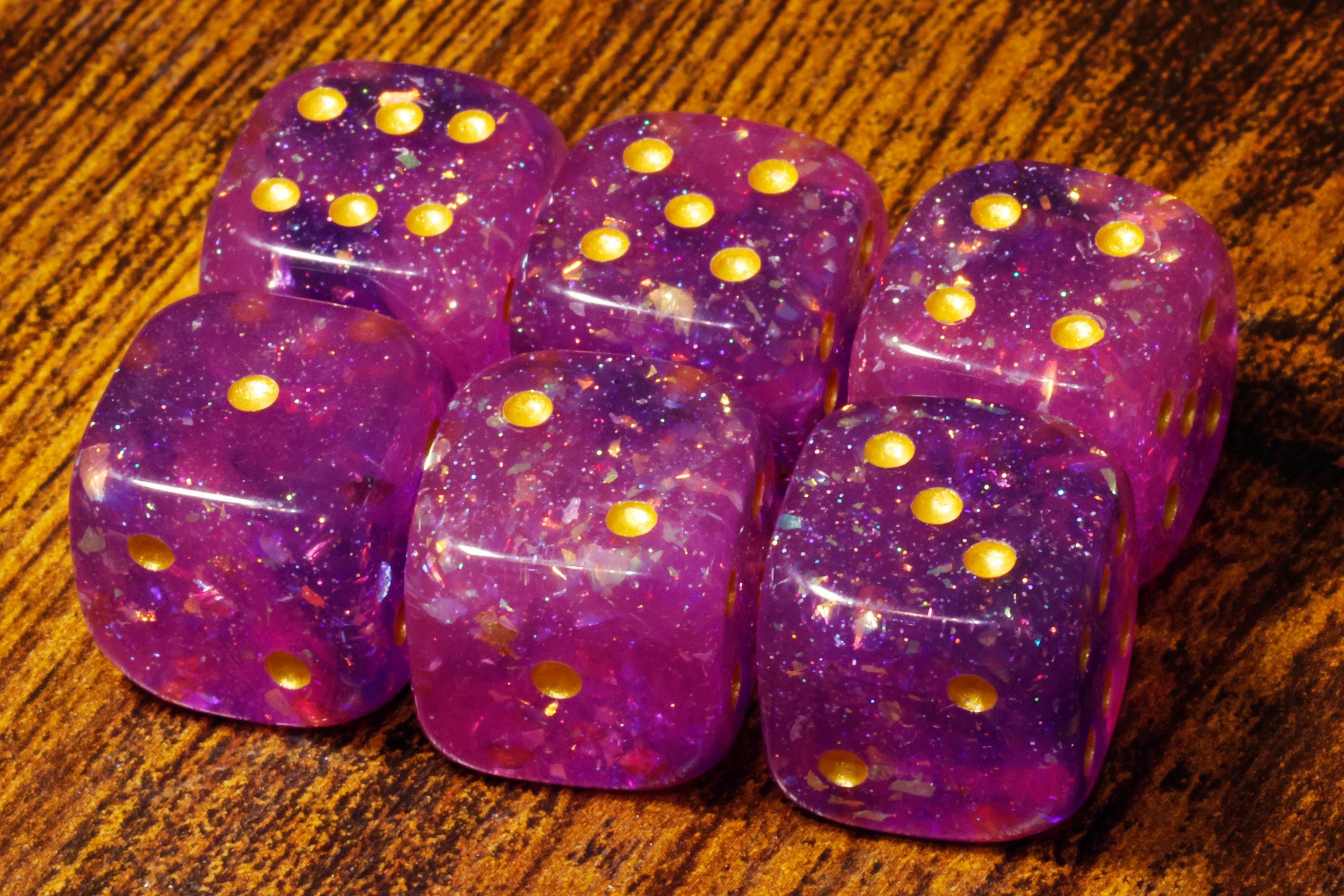 Galactic Orchid Pip D6 Dice Set - Purple Magenta
