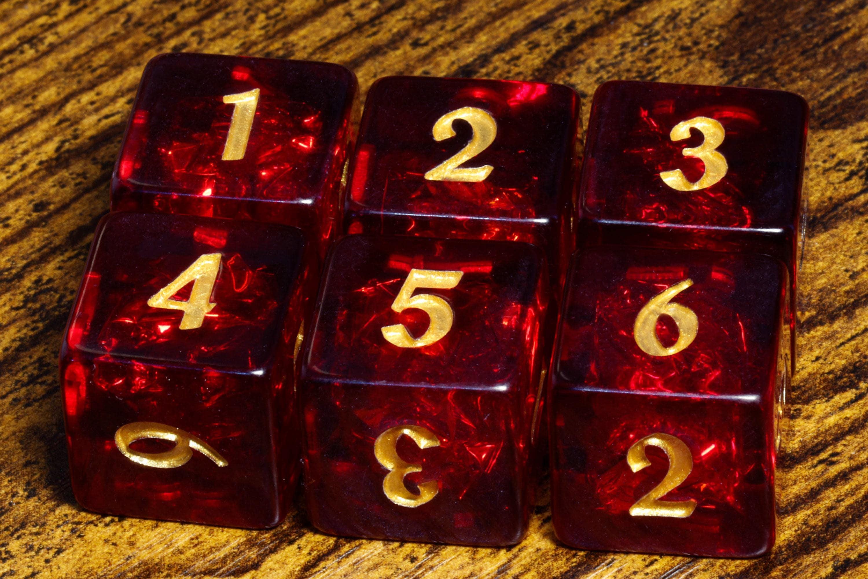 Cherry Opal D6 dice
