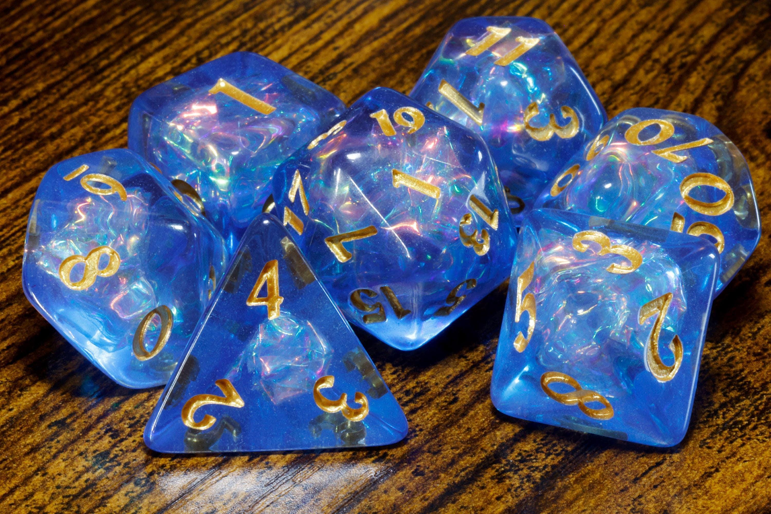 Tempest Opal Dice Set - Electric Blue Holographic