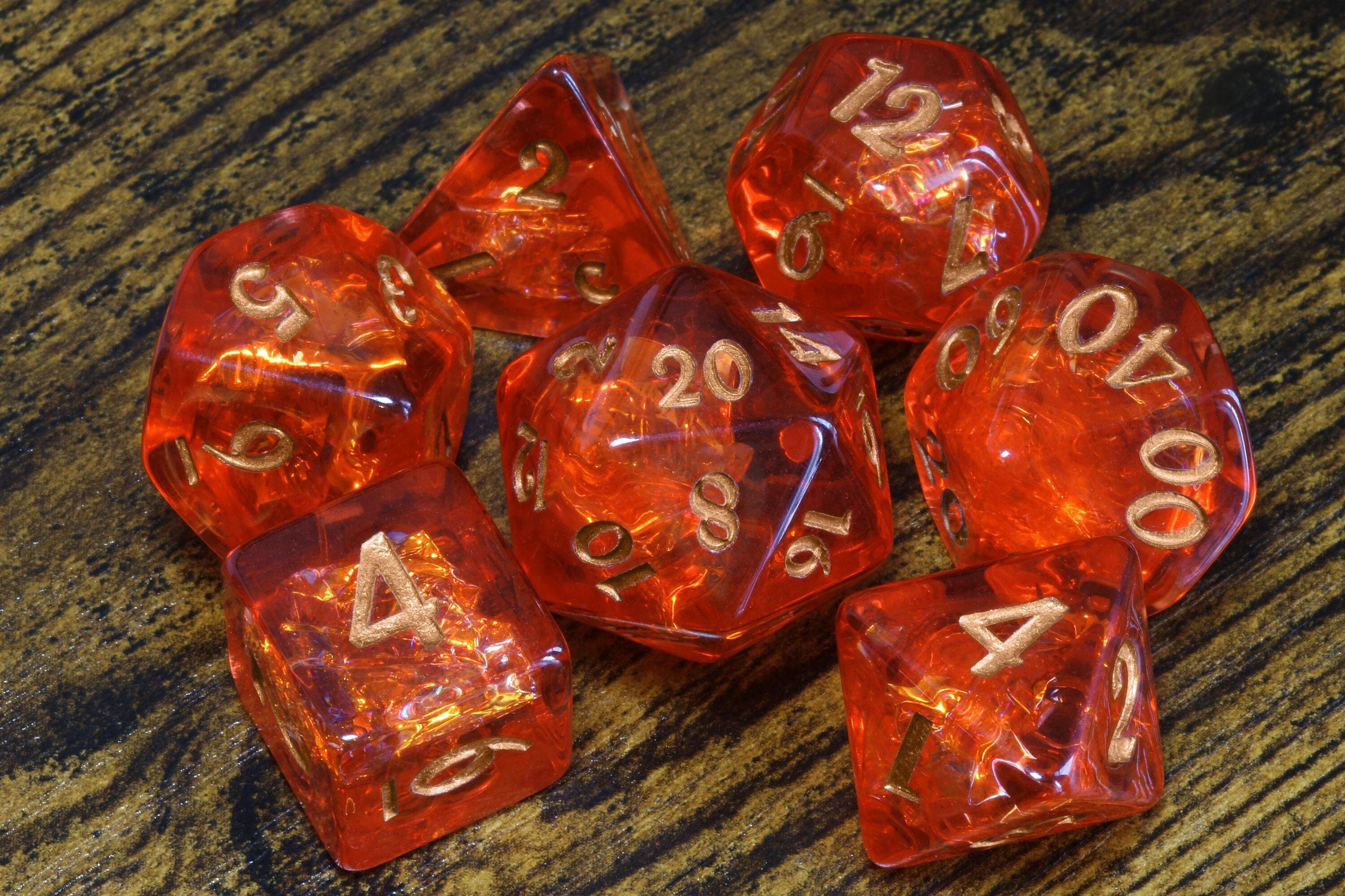 Fire Opal Dice Set - Red Holographic