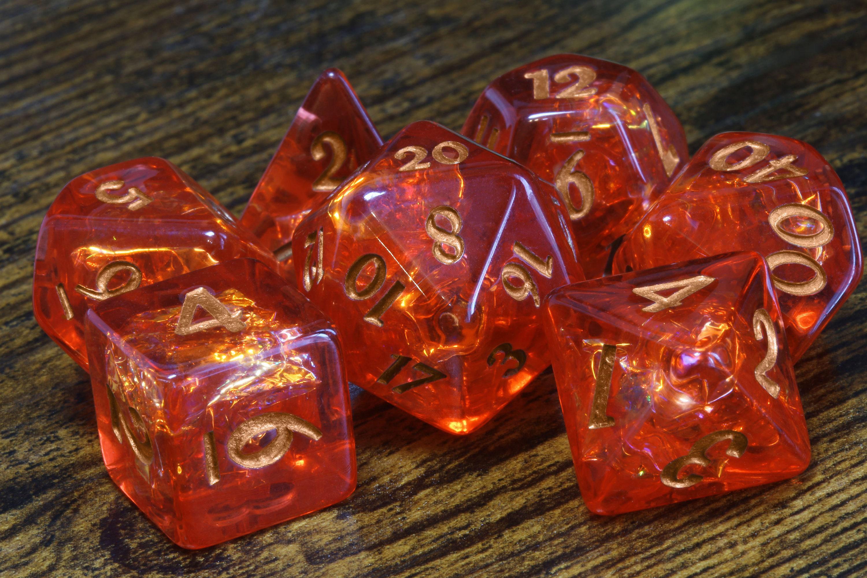 Fire Opal Dice Set - Red Holographic