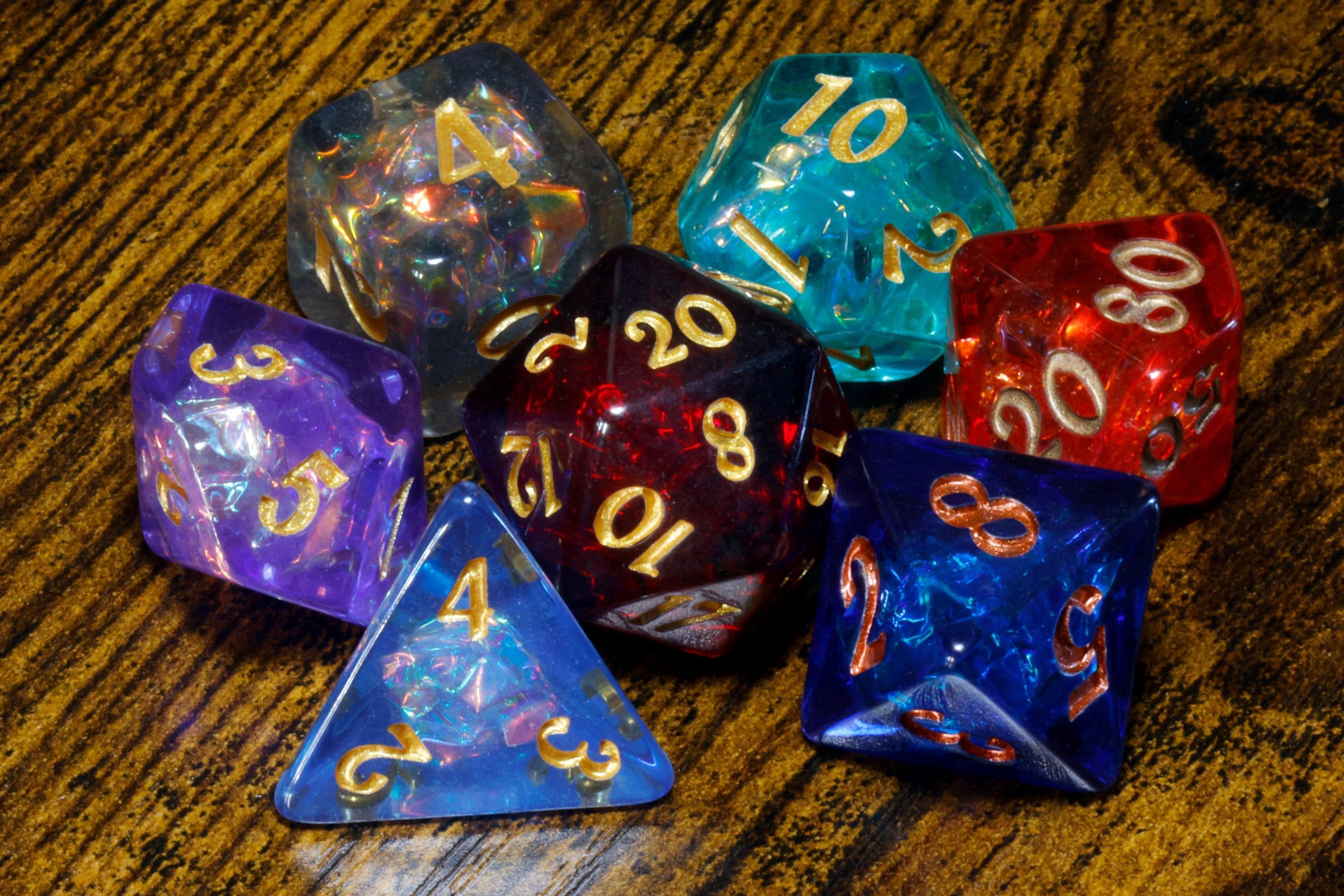 Infinity Opal Dice Set - Multicolor Holographic