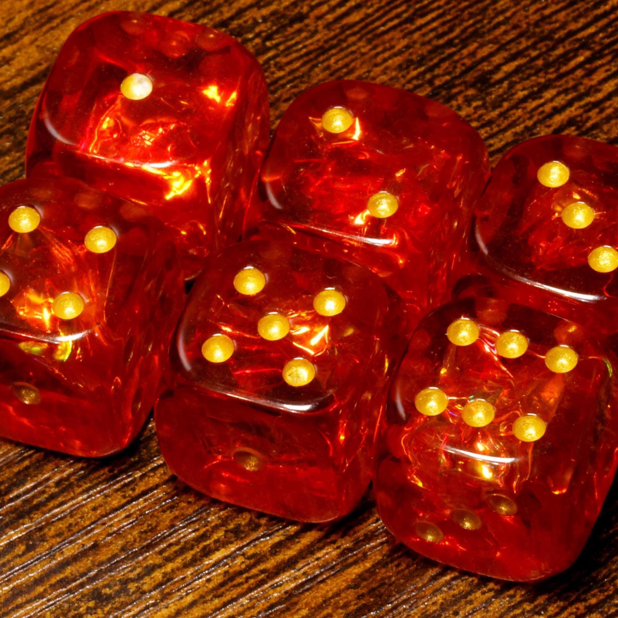 Fire Opal pip D6 dice