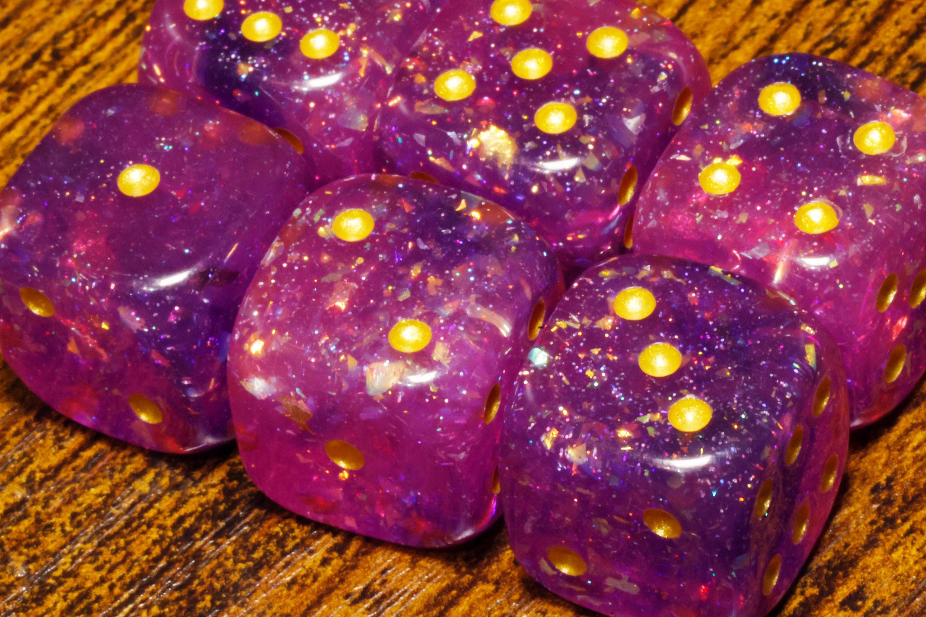 Galactic Orchid Pip D6 Dice Set - Purple Magenta