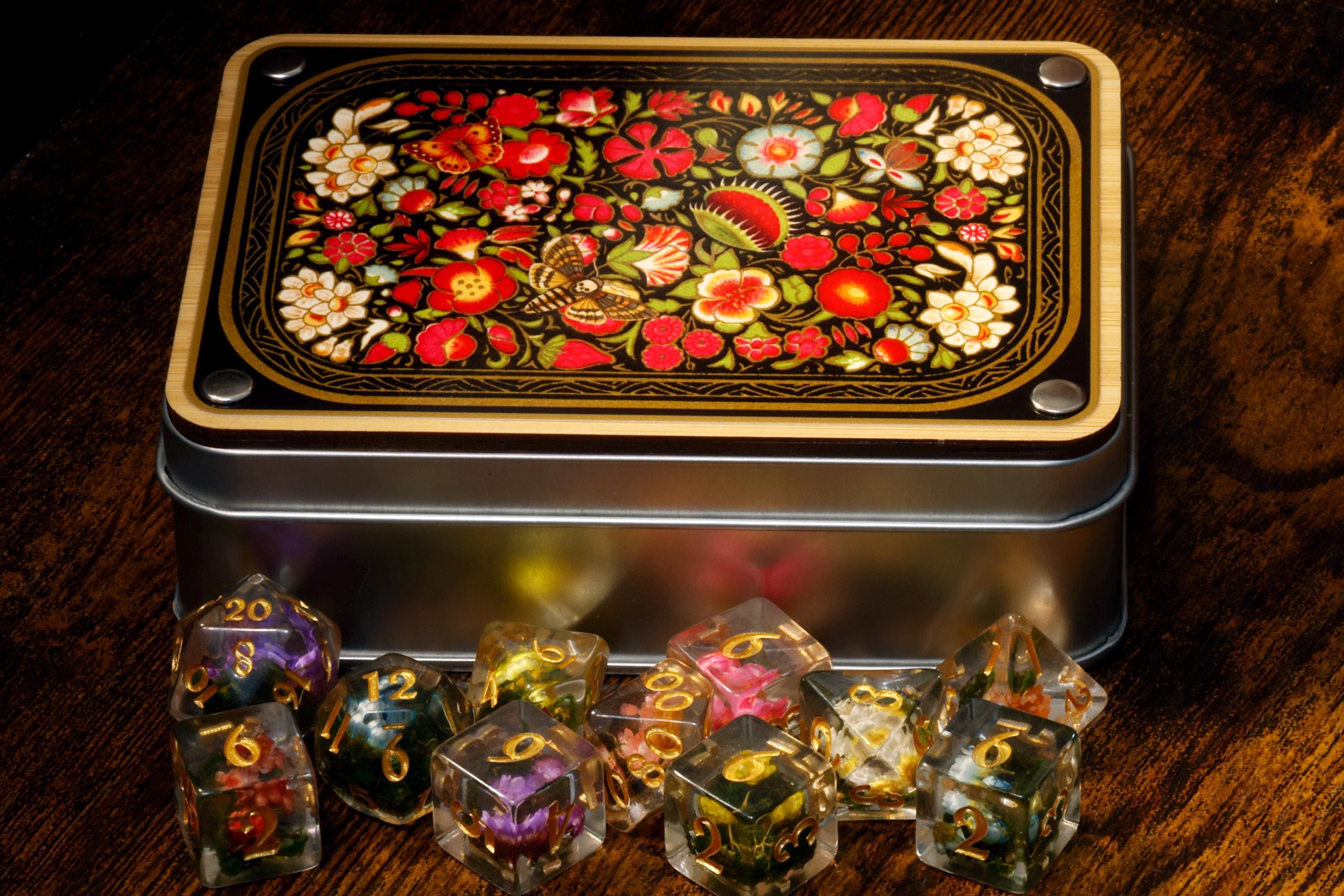 Botanical Floral Chromatic Garden Dice Set and Box