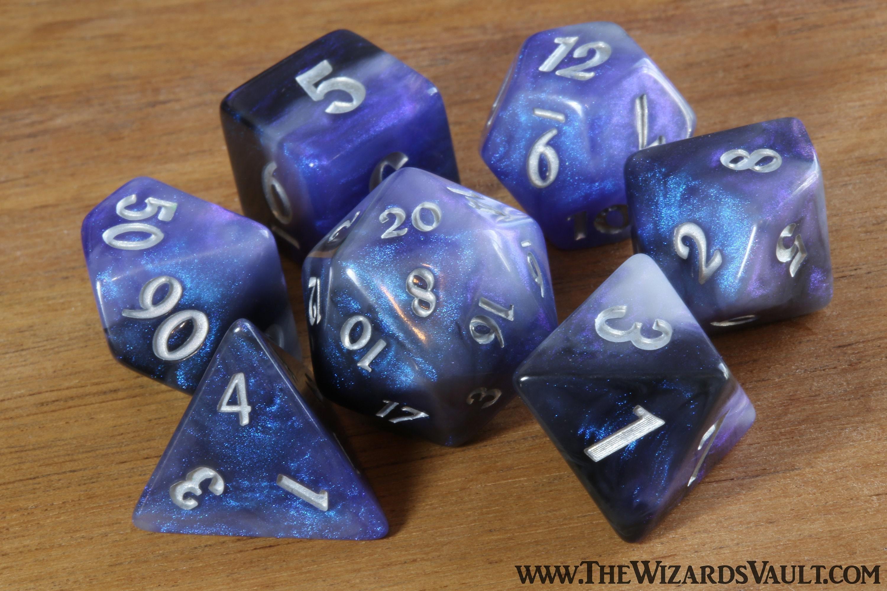 Dreamveil Opal Dice Set - Iridescent Blue & Purple