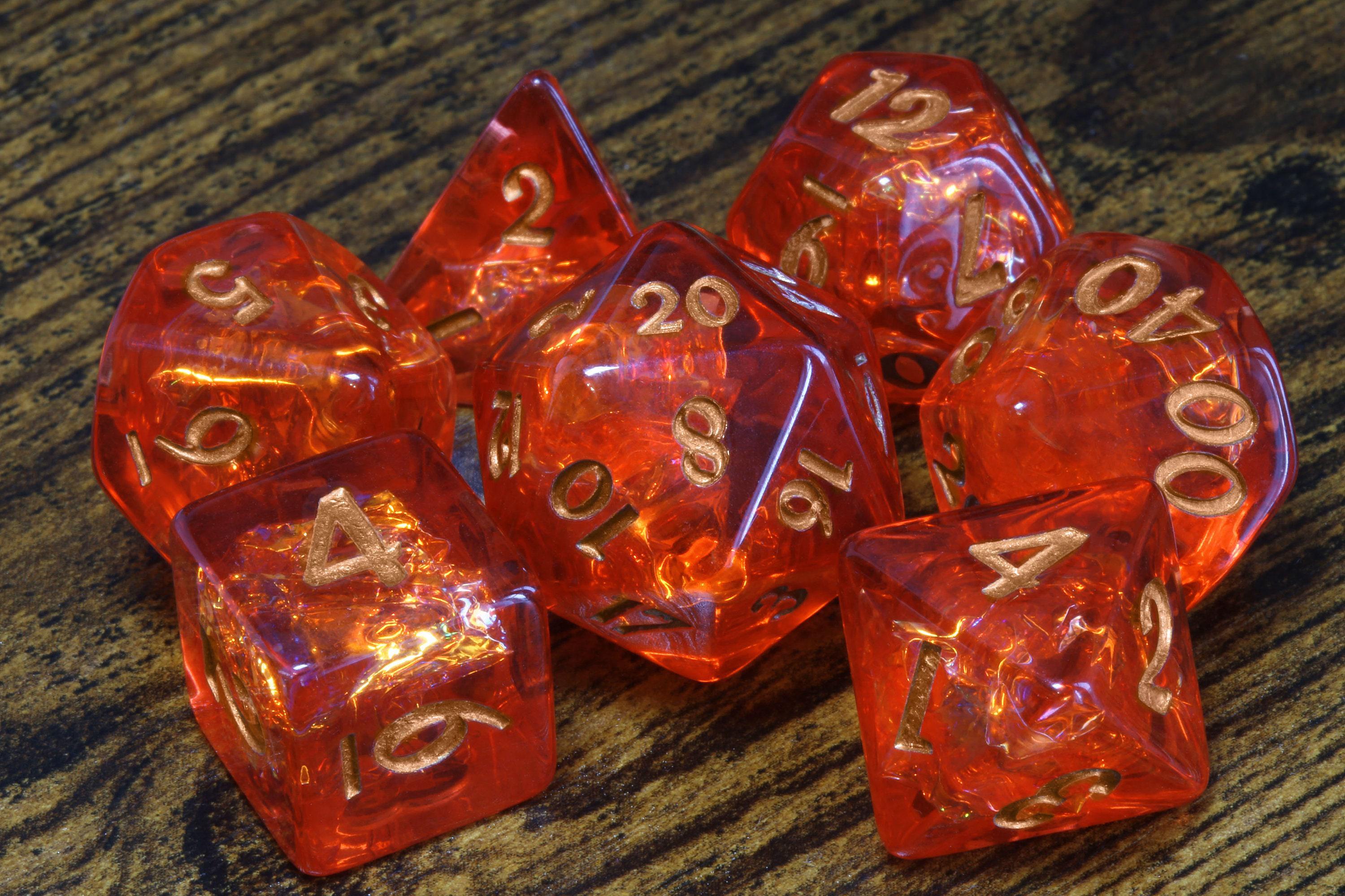 Fire Opal Dice Set - Red Holographic