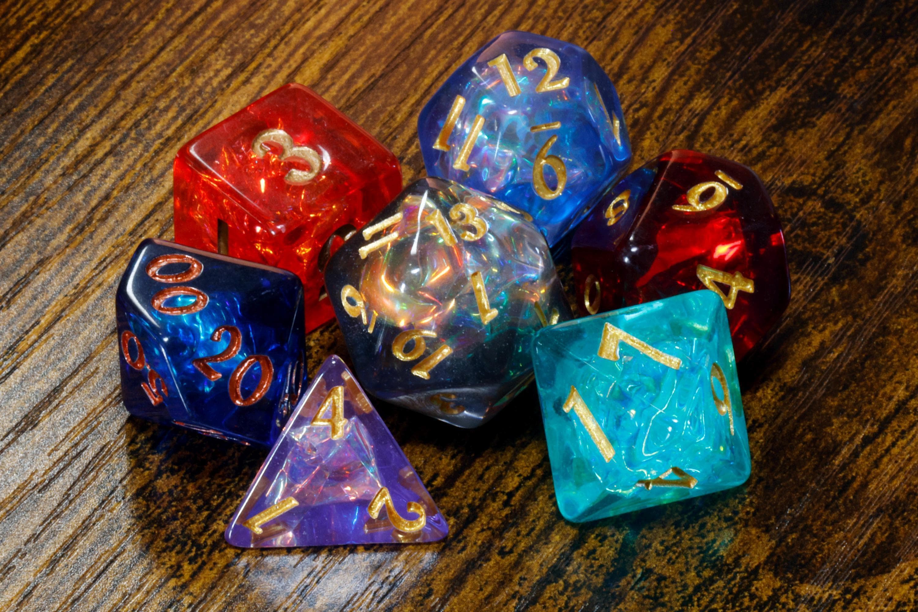 Infinity Opal Dice Set - Multicolor Holographic