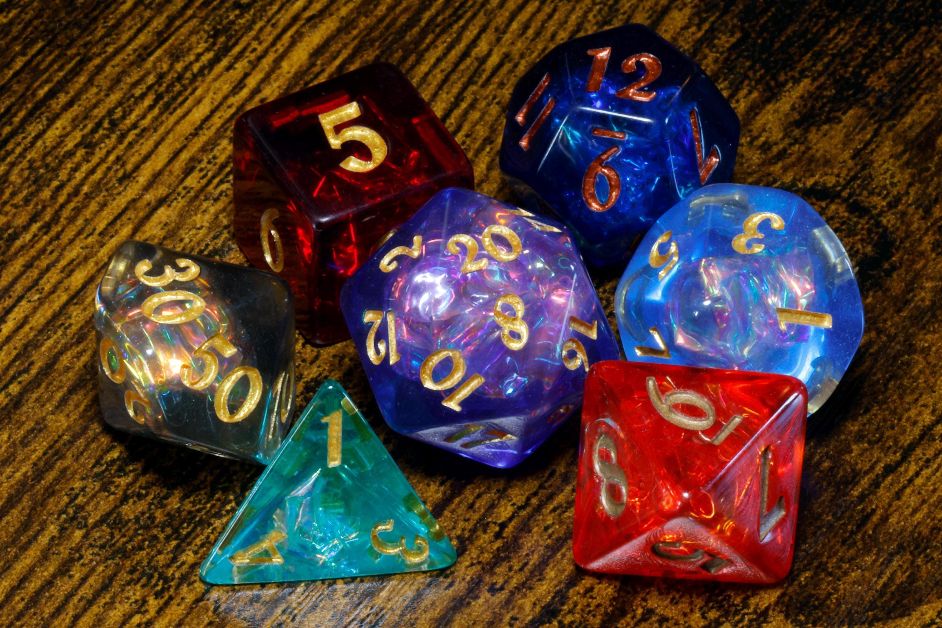 Infinity Opal Dice Set - Multicolor Holographic