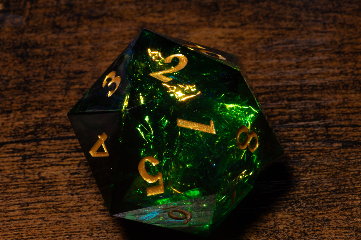 Sacred Emerald Countdown D20 Life Counter – Emerald Green with Gold Numbers – photo 5