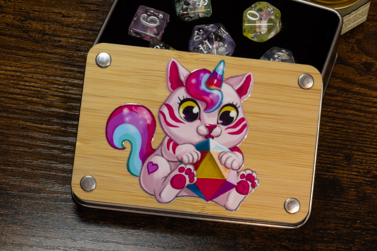 Unikitty dice box with Rainbow Unicorn dice set - The Wizard's Vault