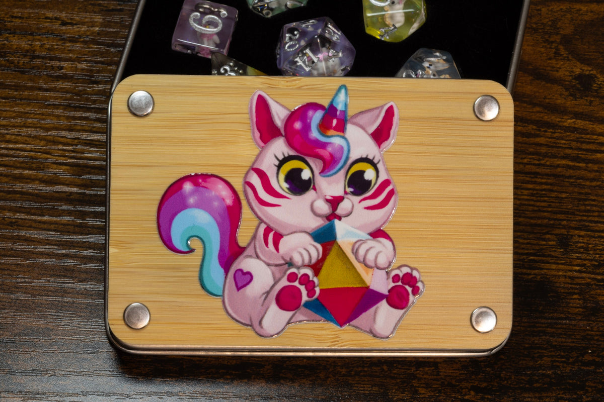Unikitty dice box with Rainbow Unicorn dice set - The Wizard's Vault