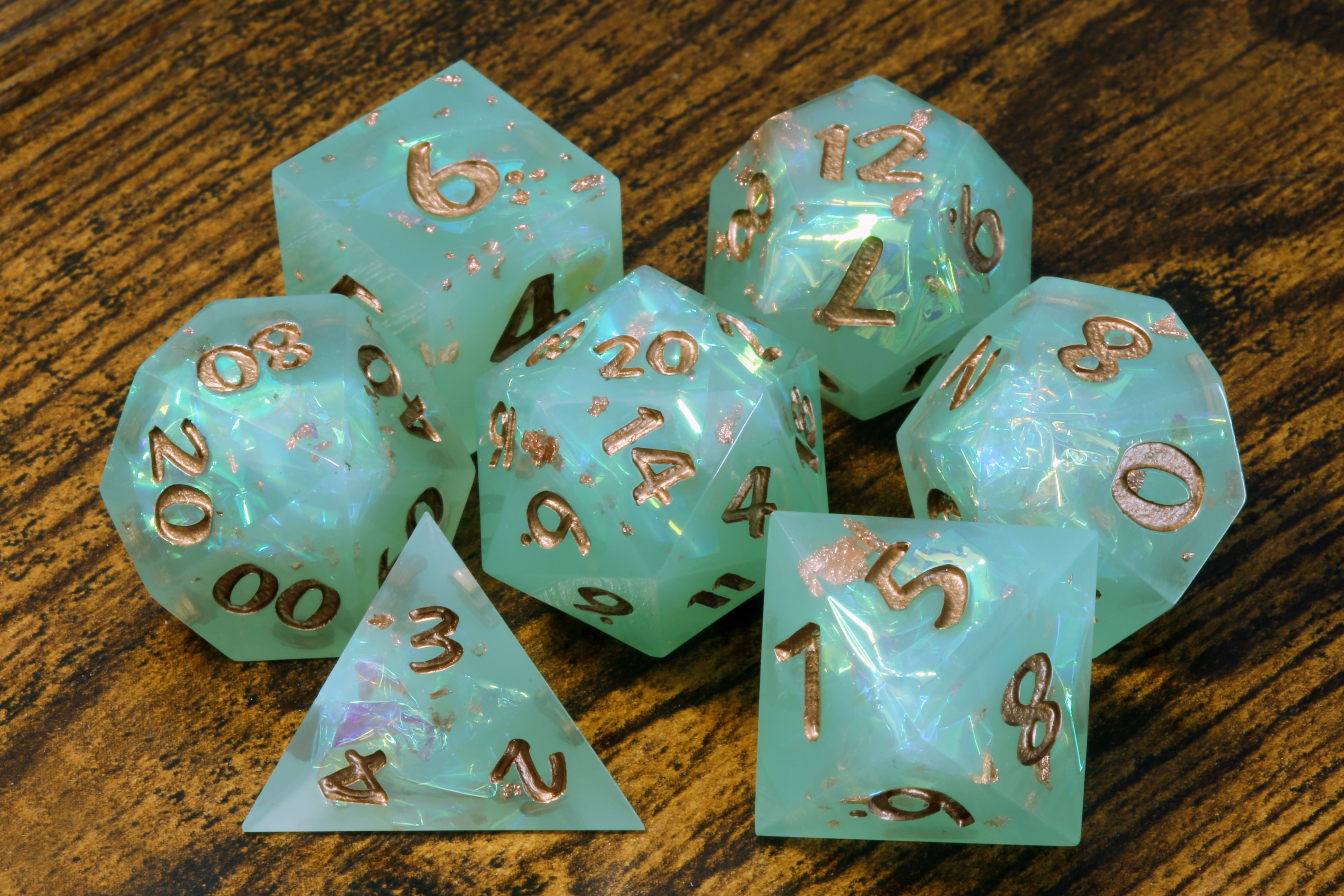 Green Faerie box with Elven Moon Vow Dice Set - The Wizard's Vault